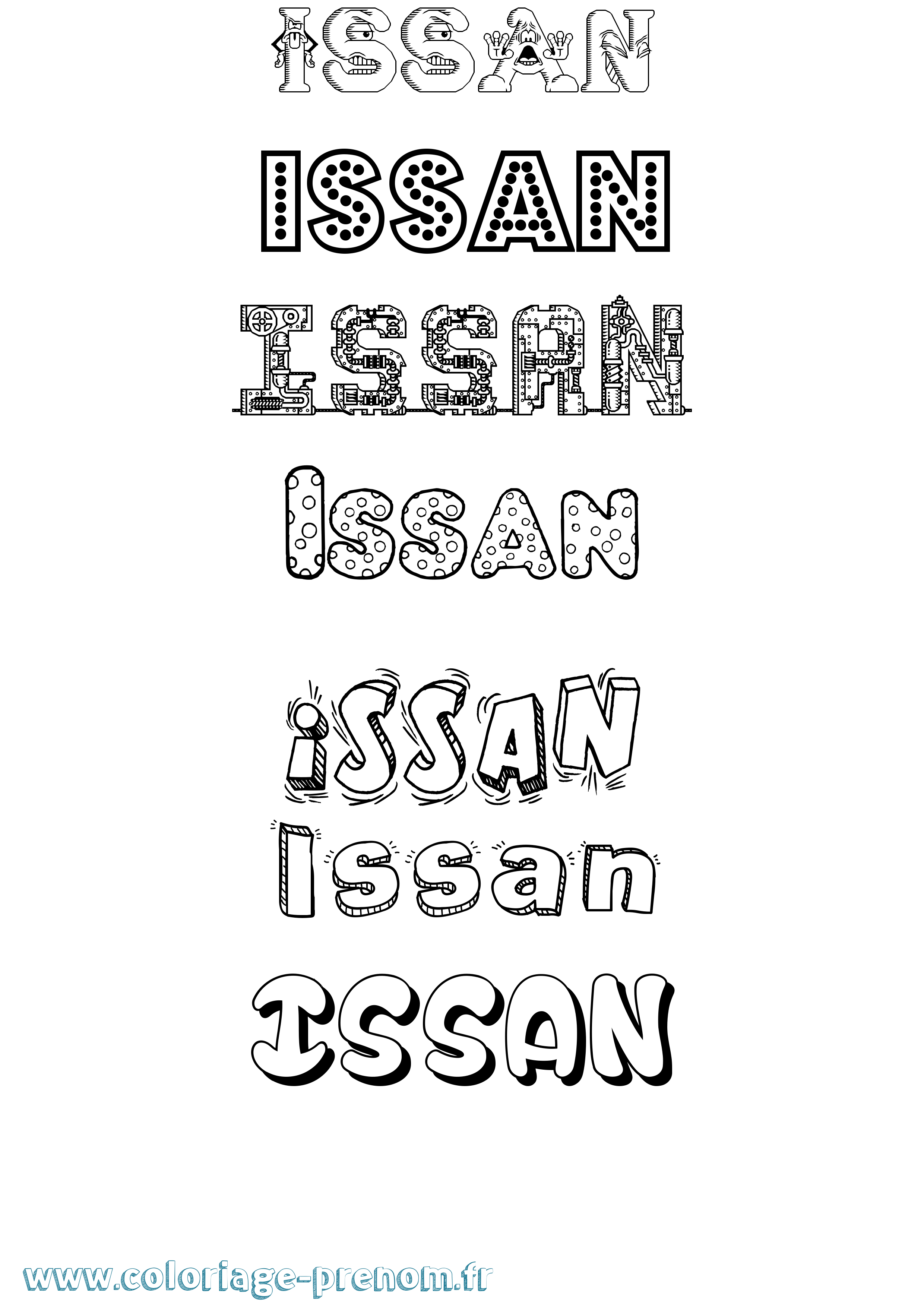 Coloriage Issan Fun Coloriage prénom Issan Fun