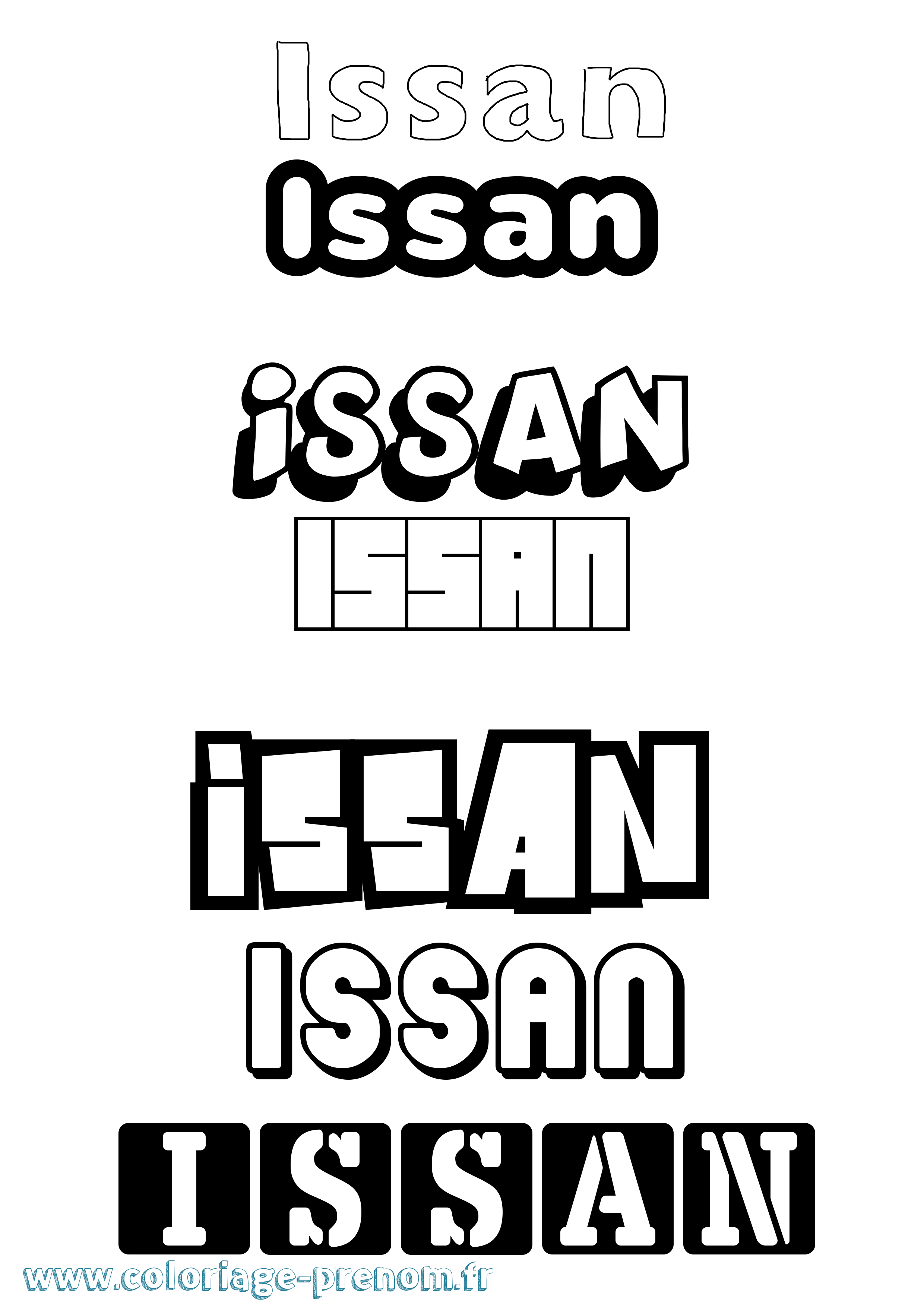 Coloriage Issan Simple Coloriage prénom Issan Simple