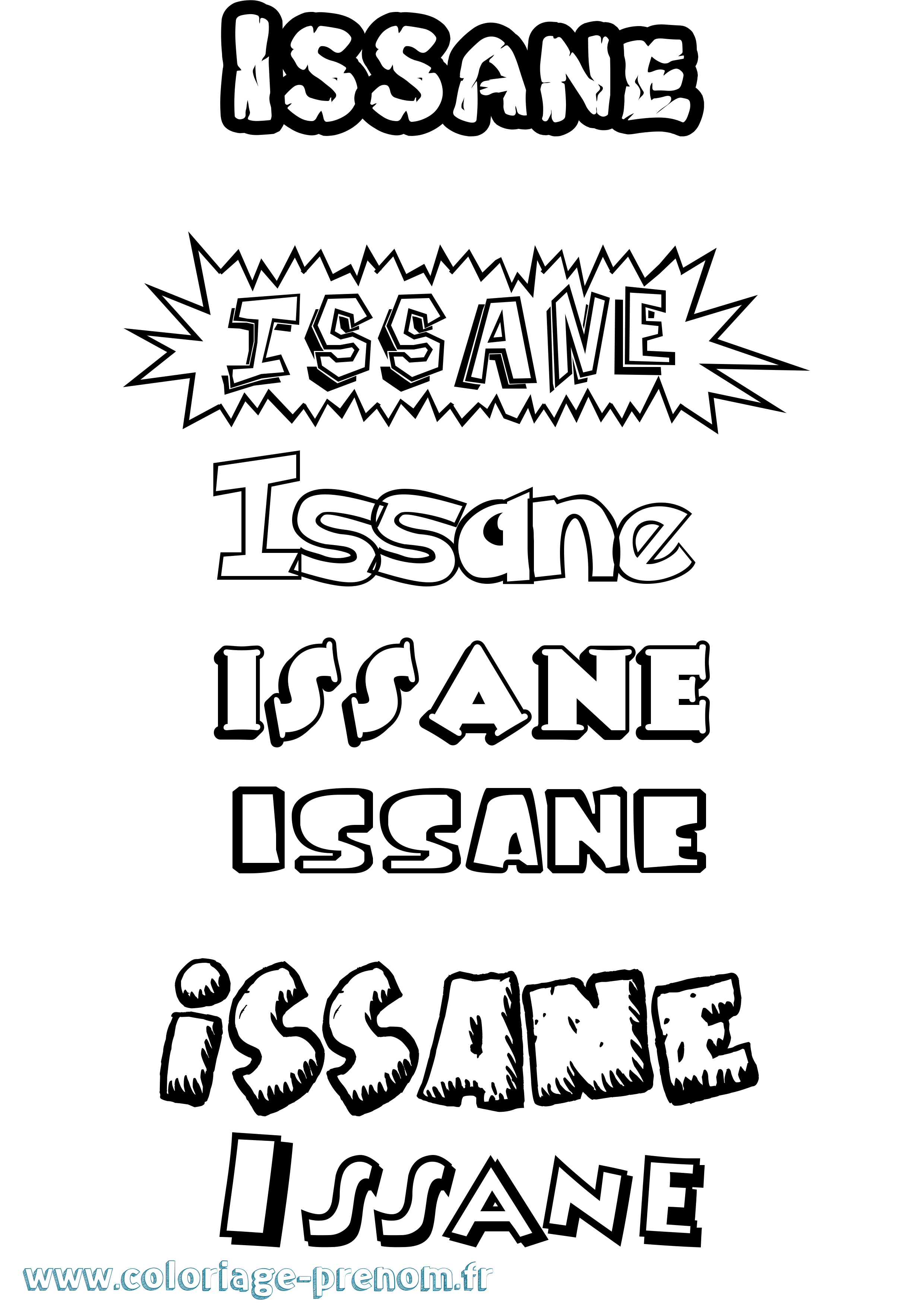 Coloriage Issane Dessin Animé Coloriage prénom Issane Dessin Animé
