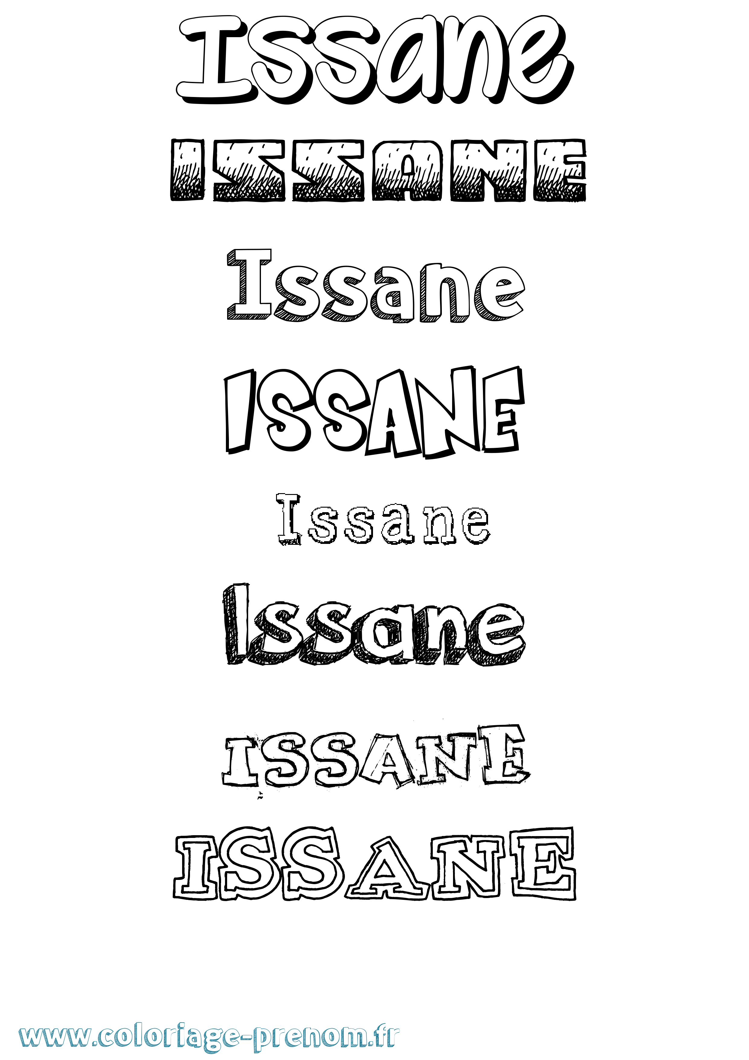 Coloriage Issane Dessiné Coloriage prénom Issane Dessiné