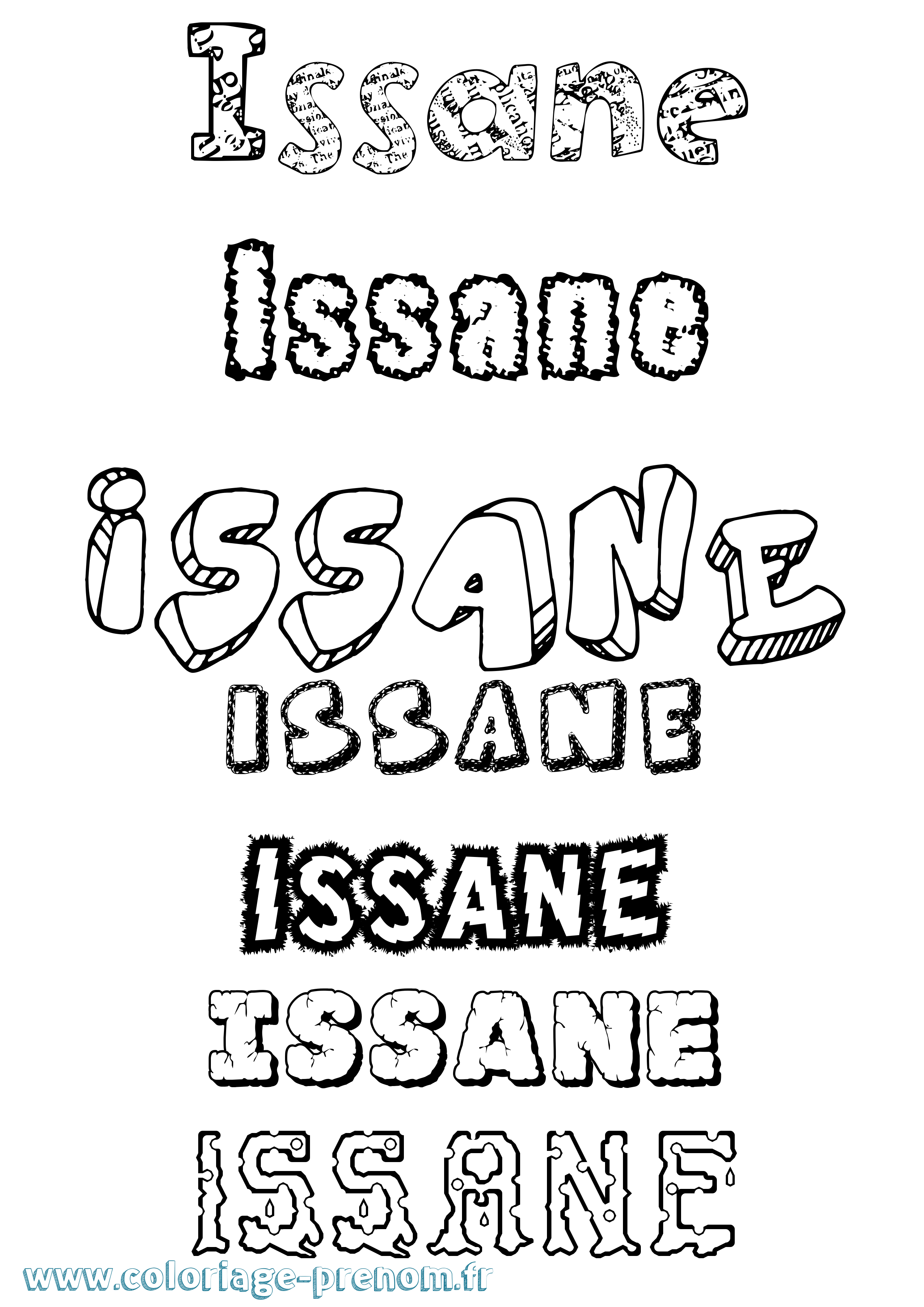 Coloriage Issane Destructuré Coloriage prénom Issane Destructuré