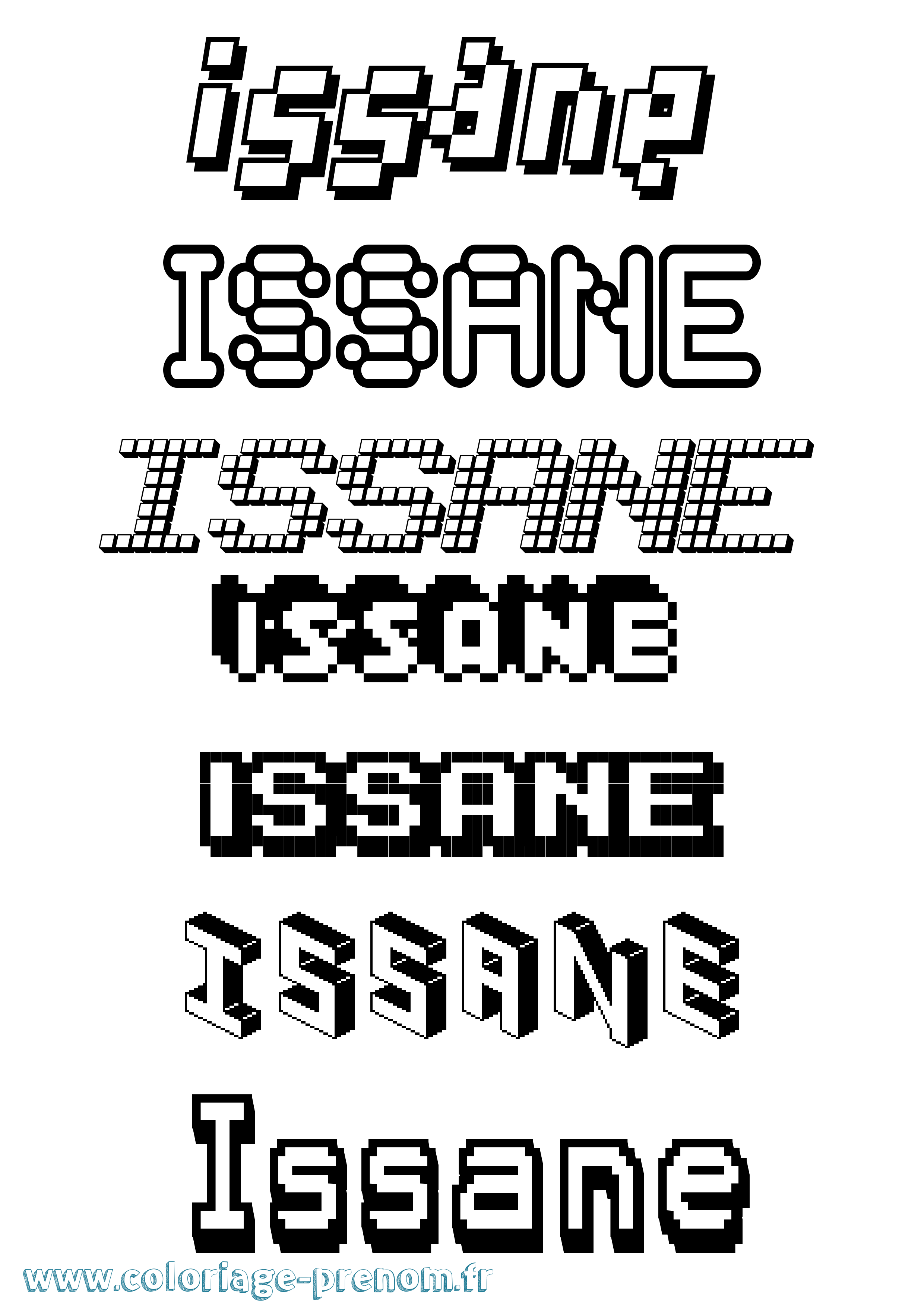 Coloriage Issane Pixel Coloriage prénom Issane Pixel