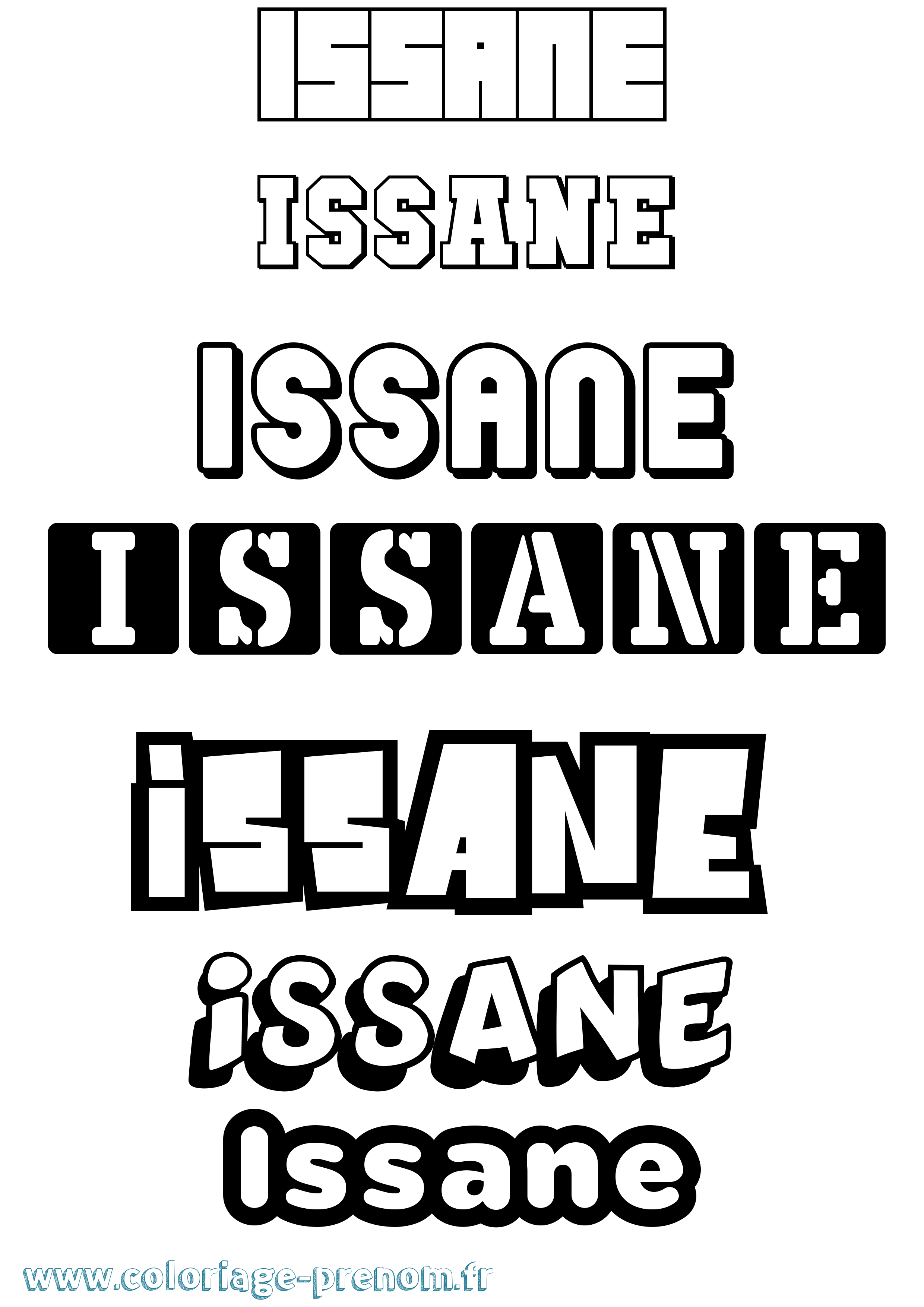 Coloriage Issane Simple Coloriage prénom Issane Simple