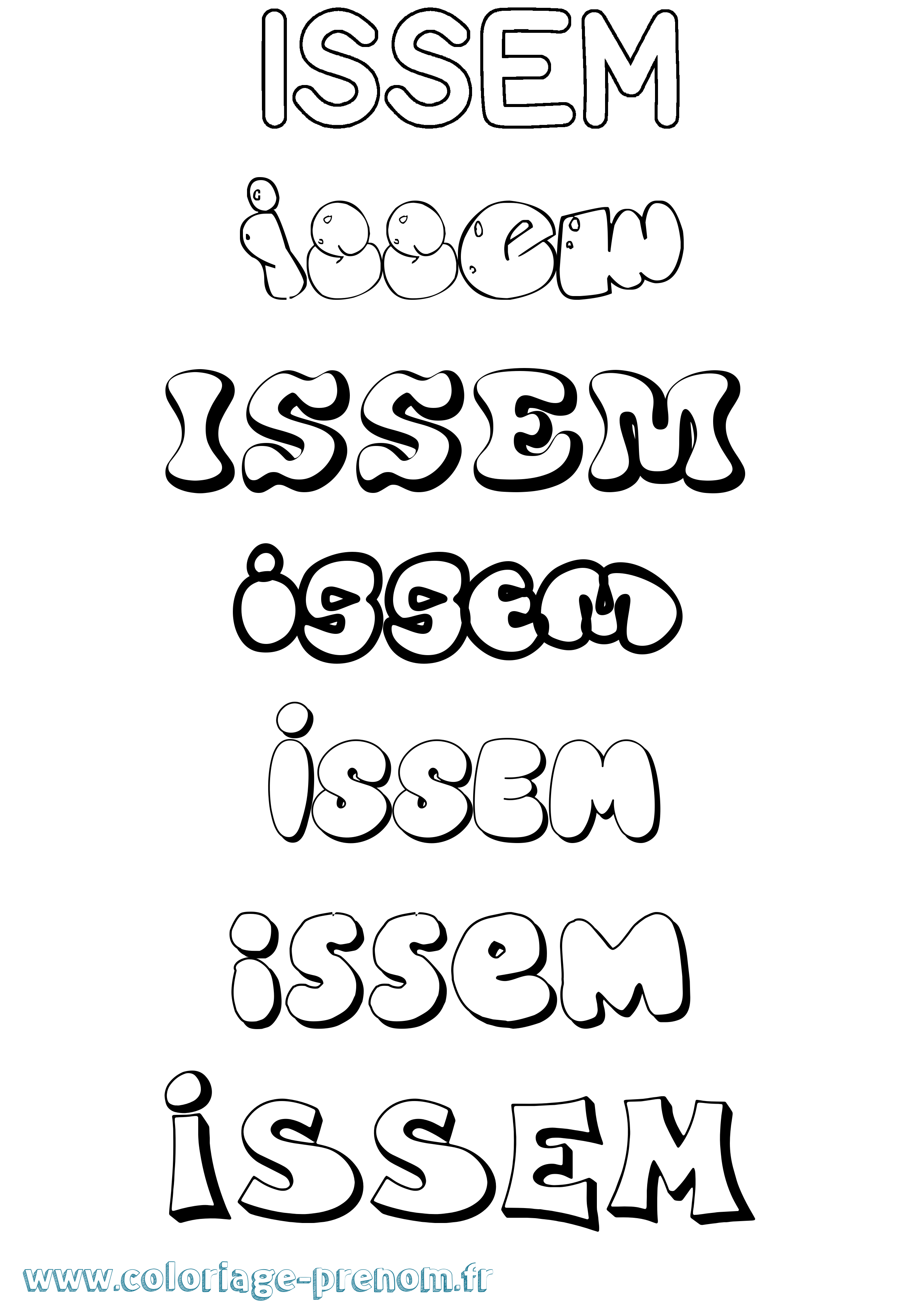 Coloriage Issem Bubble Coloriage prénom Issem Bubble