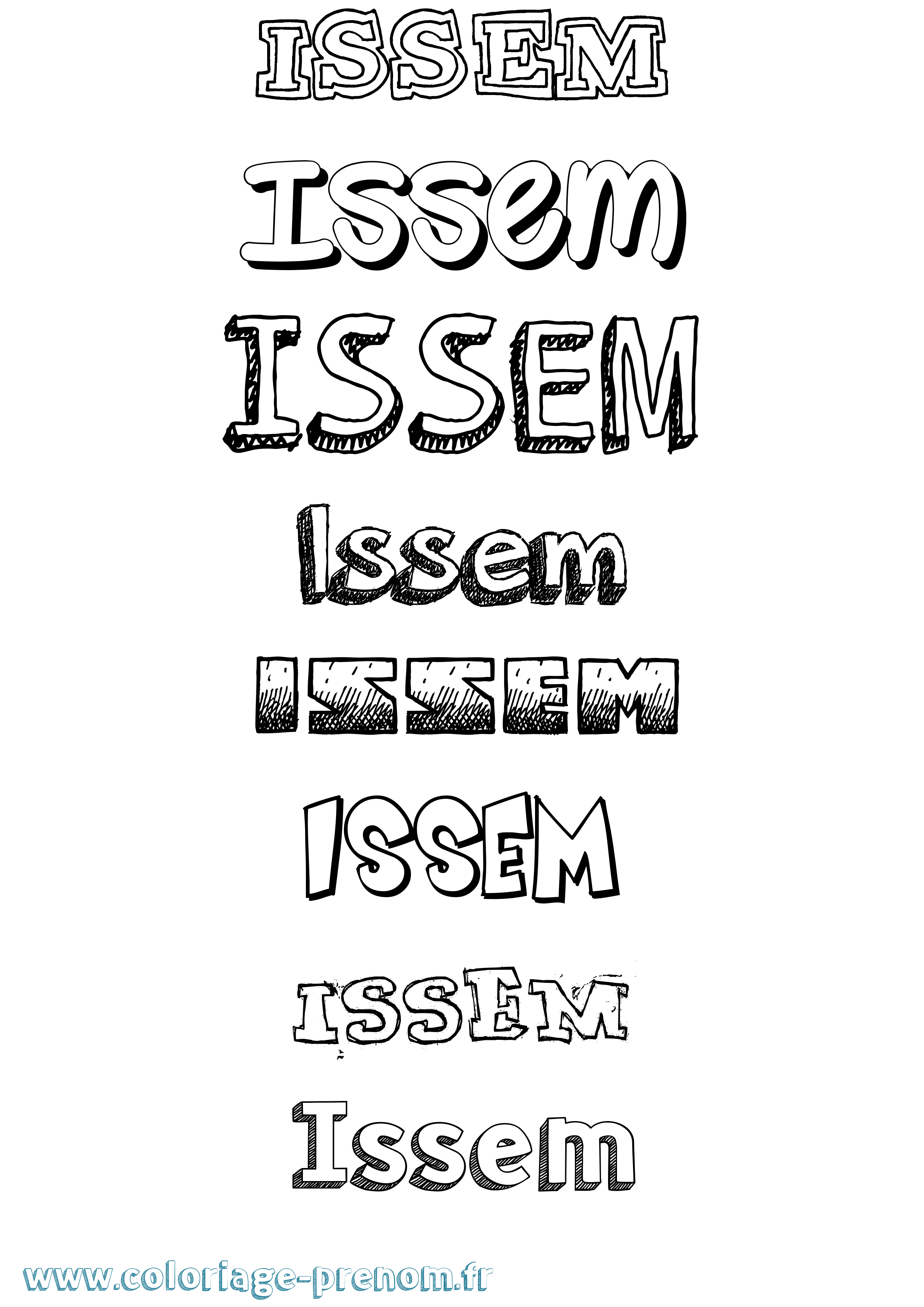 Coloriage Issem Dessiné Coloriage prénom Issem Dessiné