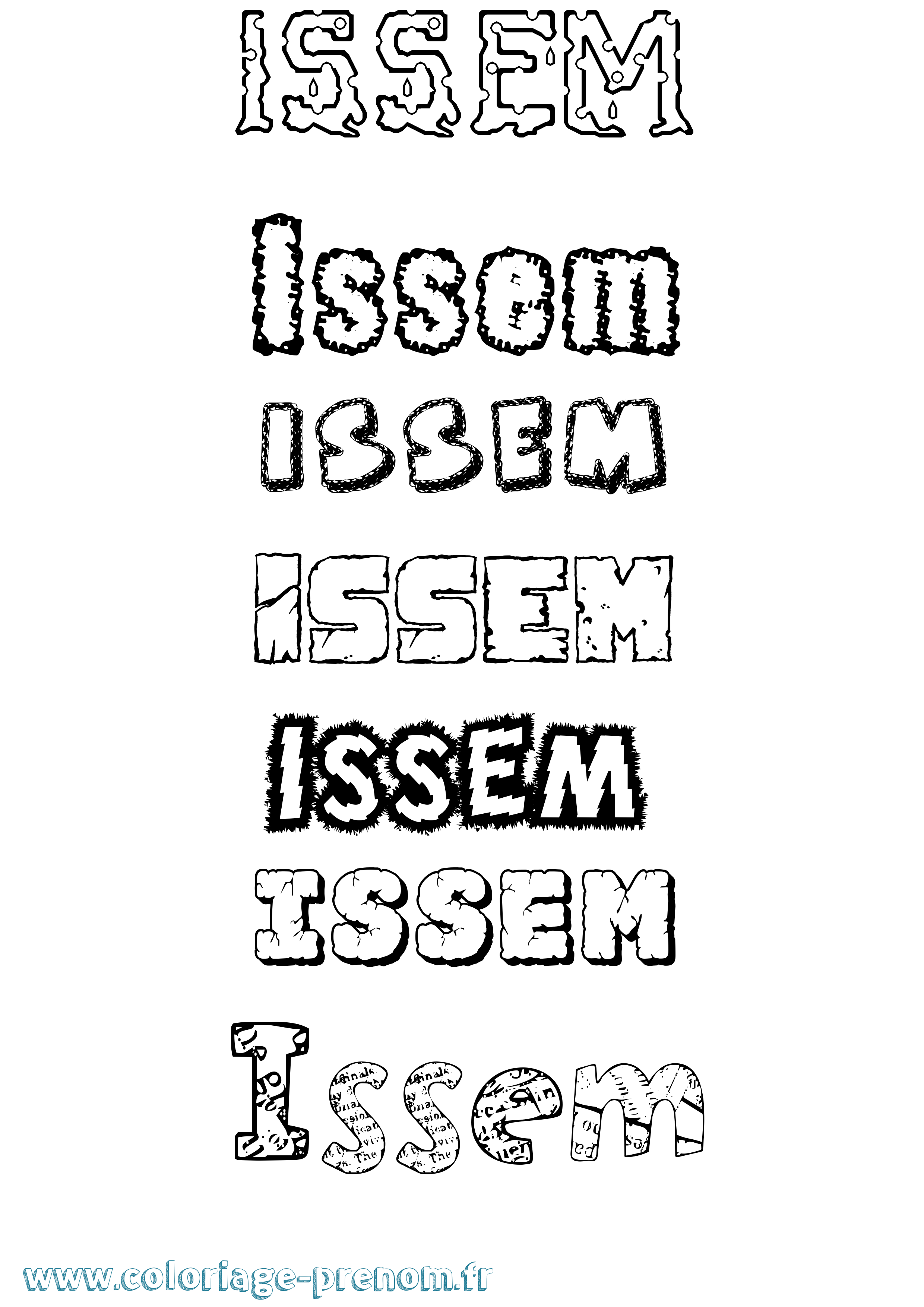 Coloriage Issem Destructuré Coloriage prénom Issem Destructuré