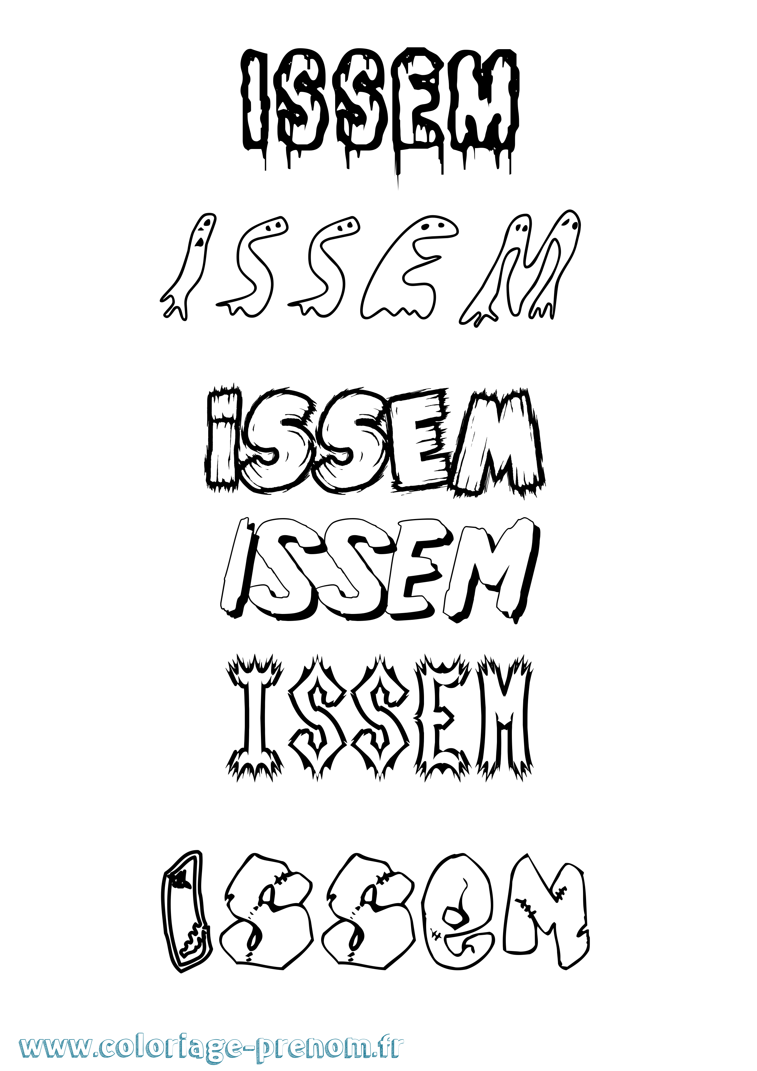 Coloriage Issem Frisson Coloriage prénom Issem Frisson