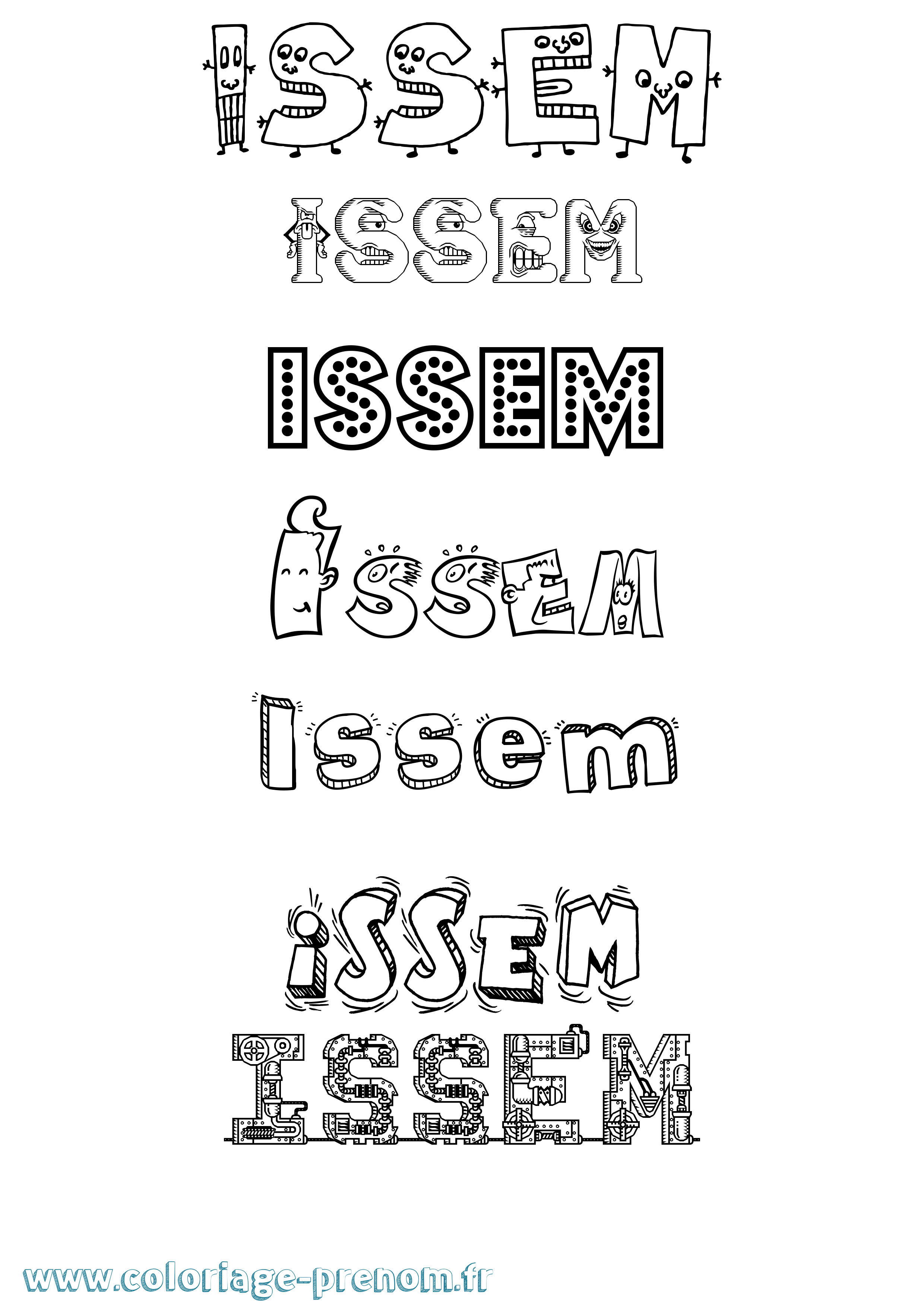 Coloriage Issem Fun Coloriage prénom Issem Fun