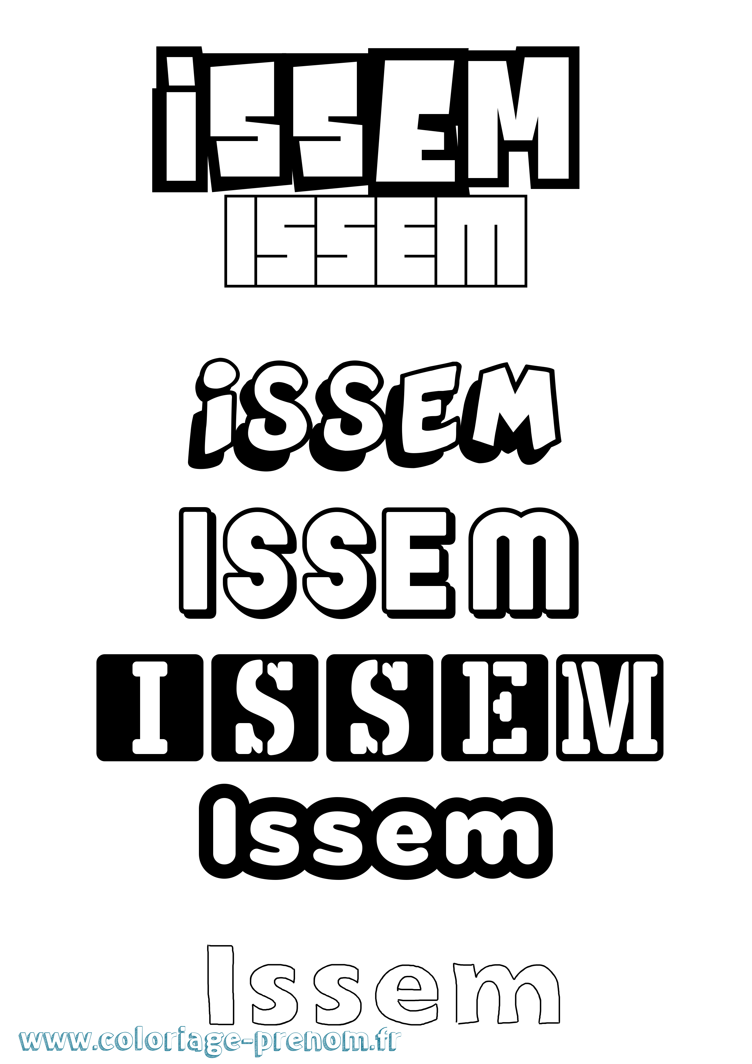 Coloriage Issem Simple Coloriage prénom Issem Simple