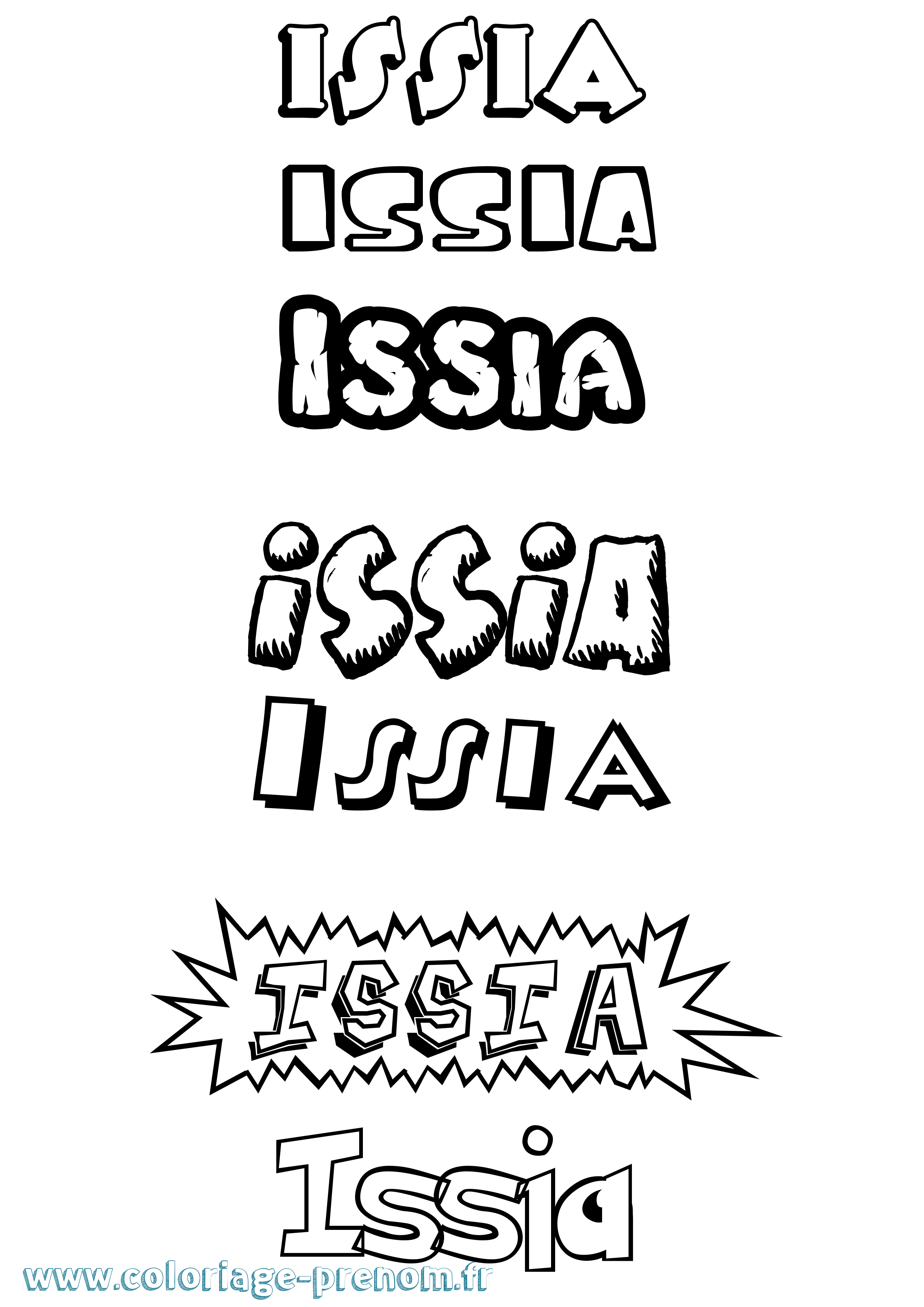 Coloriage Issia Dessin Animé Coloriage prénom Issia Dessin Animé