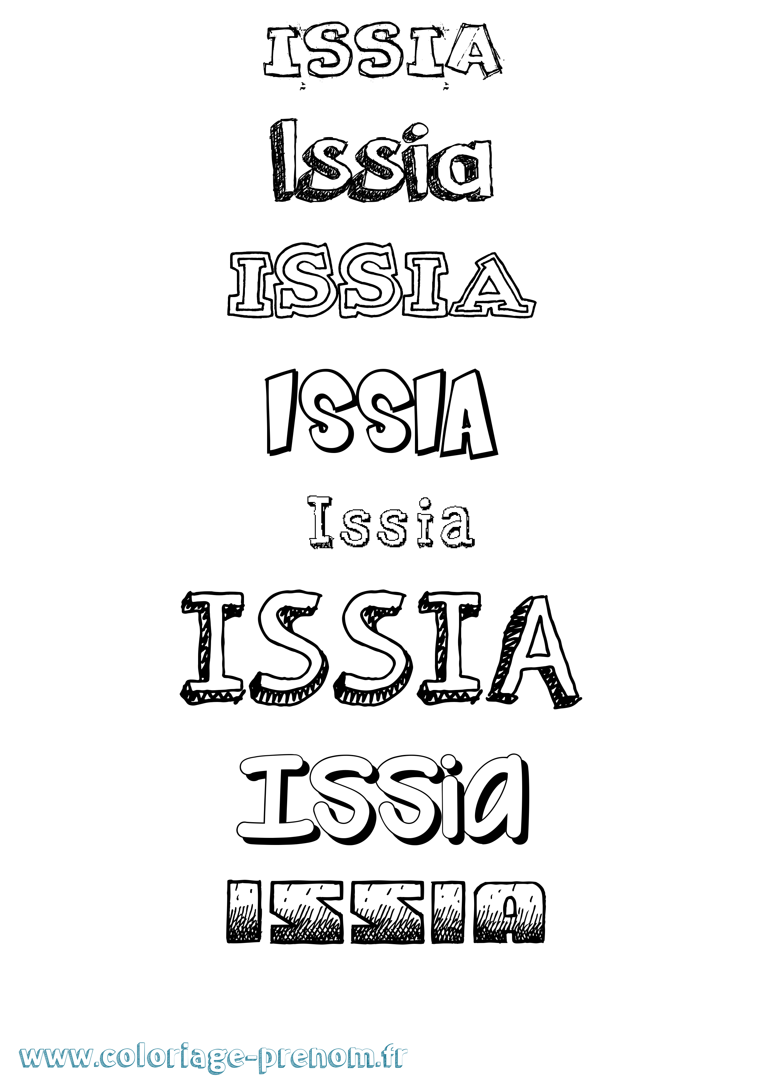 Coloriage Issia Dessiné Coloriage prénom Issia Dessiné
