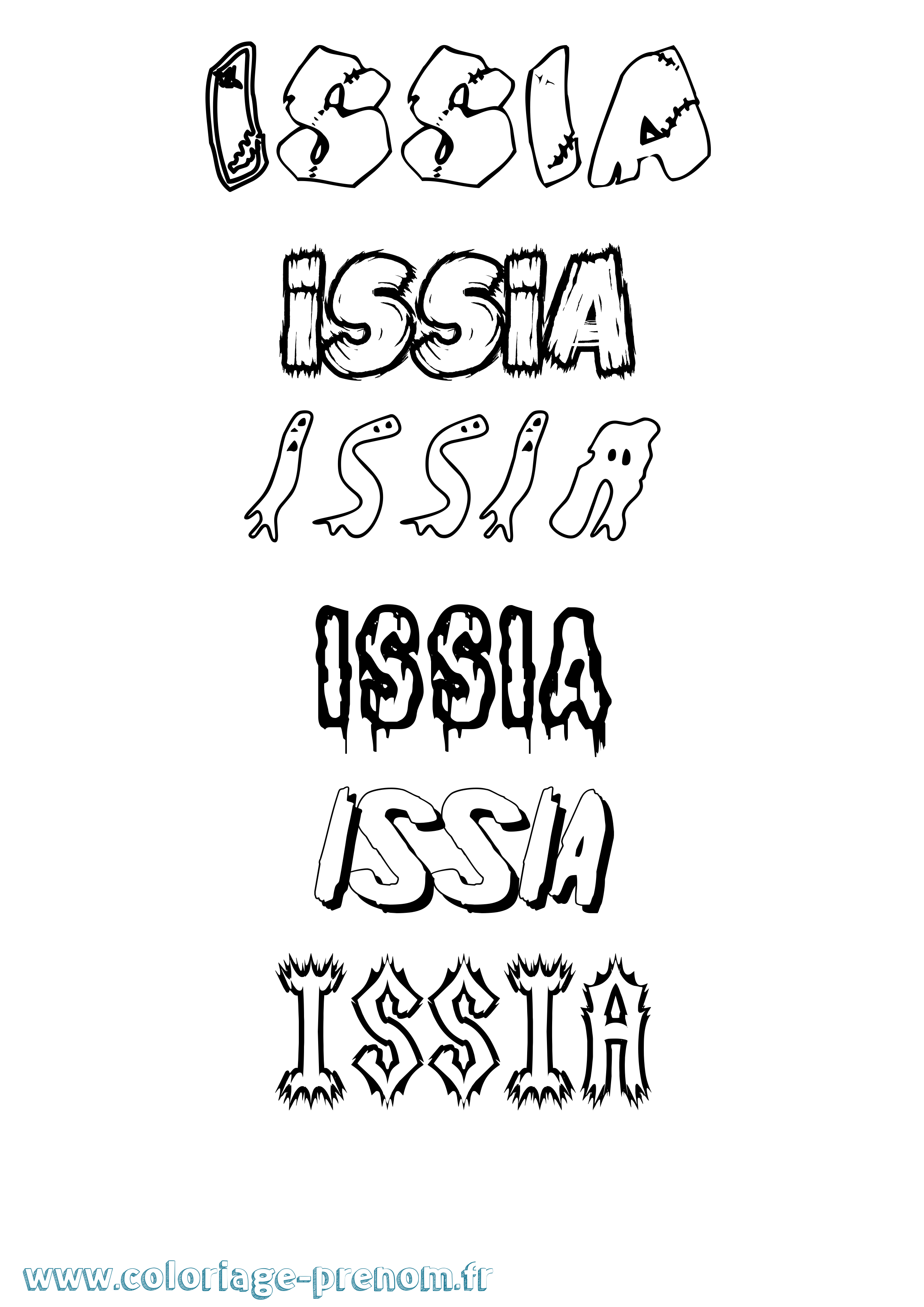 Coloriage Issia Frisson Coloriage prénom Issia Frisson