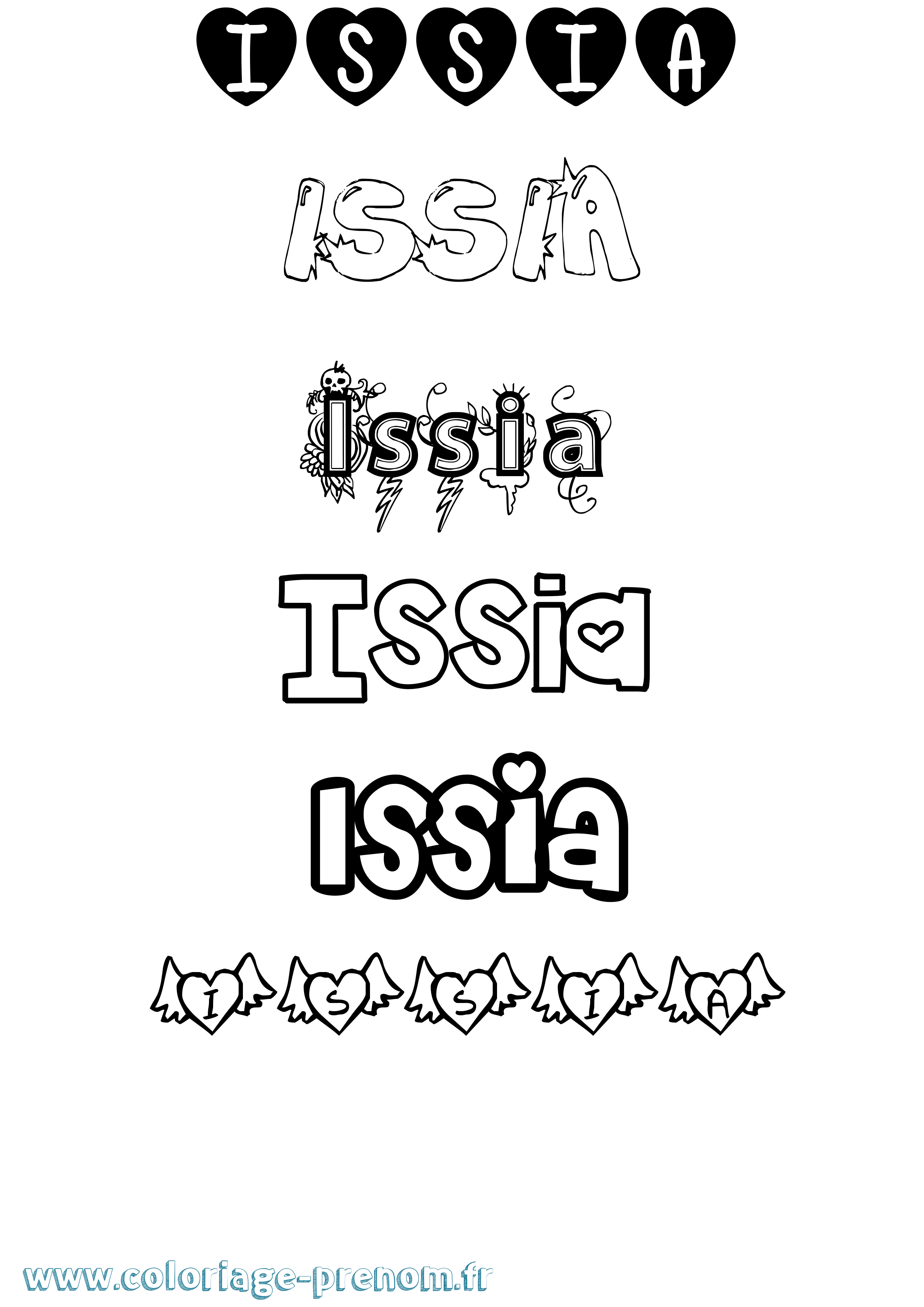 Coloriage Issia Girly Coloriage prénom Issia Girly