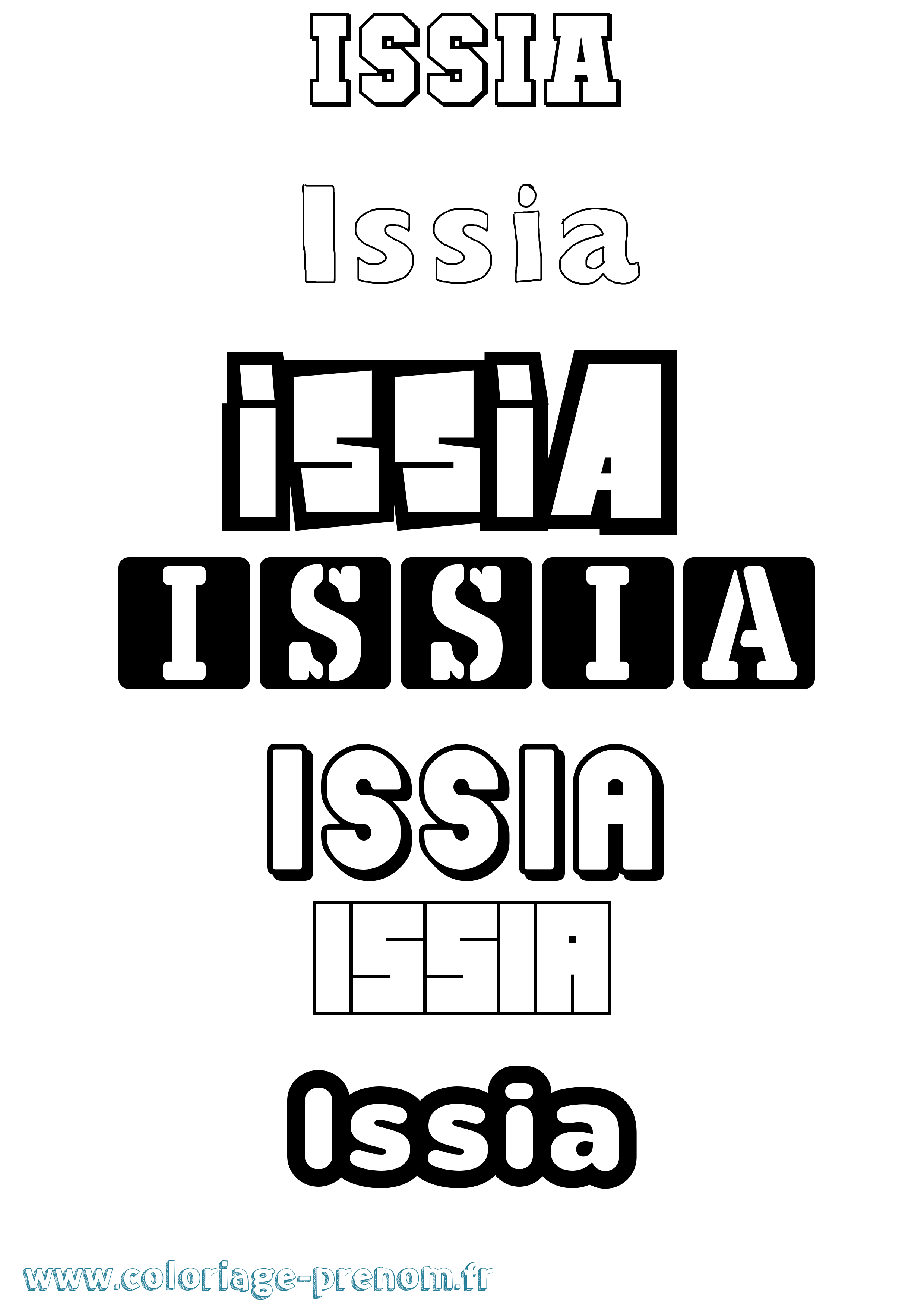 Coloriage Issia Simple Coloriage prénom Issia Simple