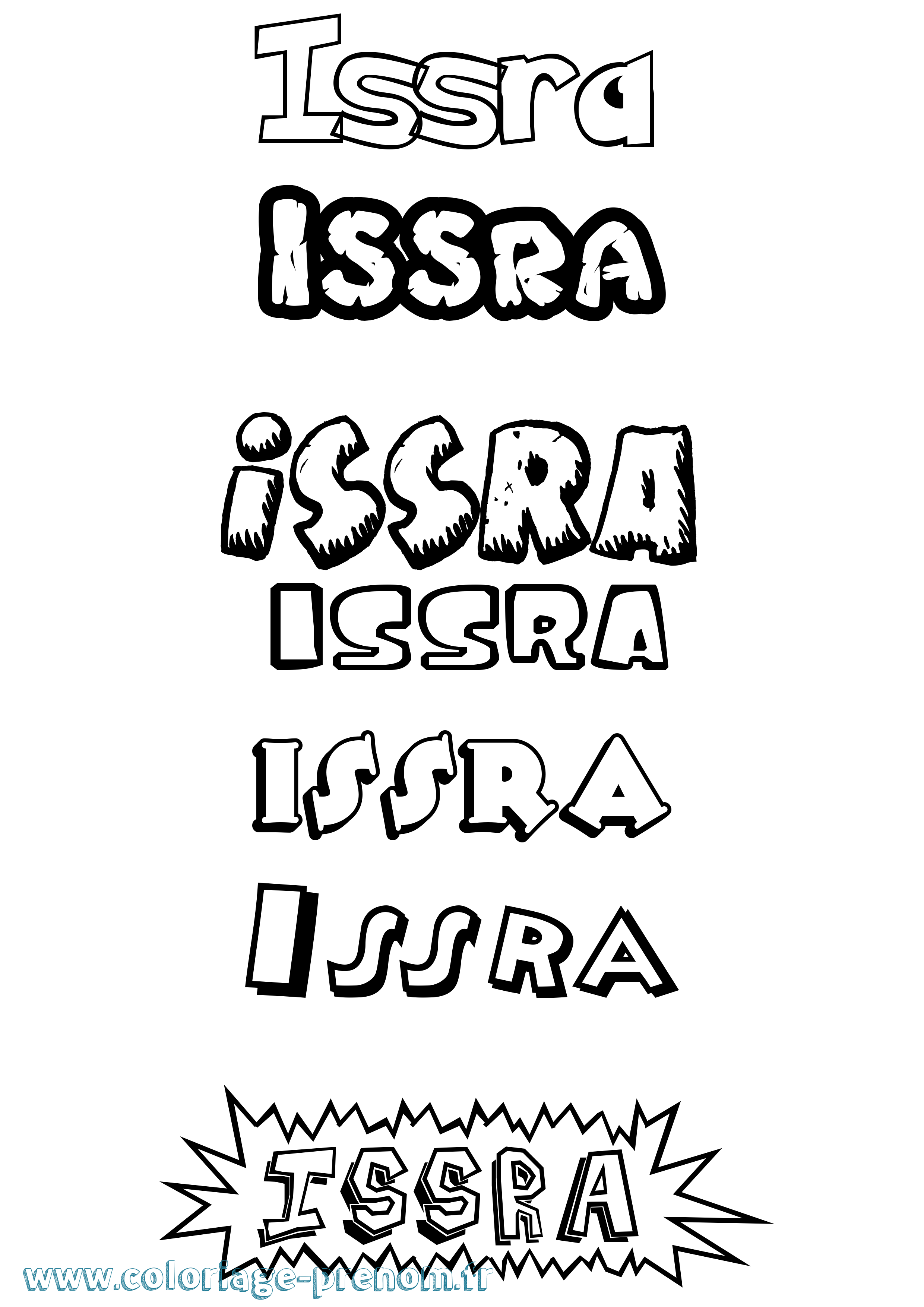 Coloriage Issra Dessin Animé Coloriage prénom Issra Dessin Animé