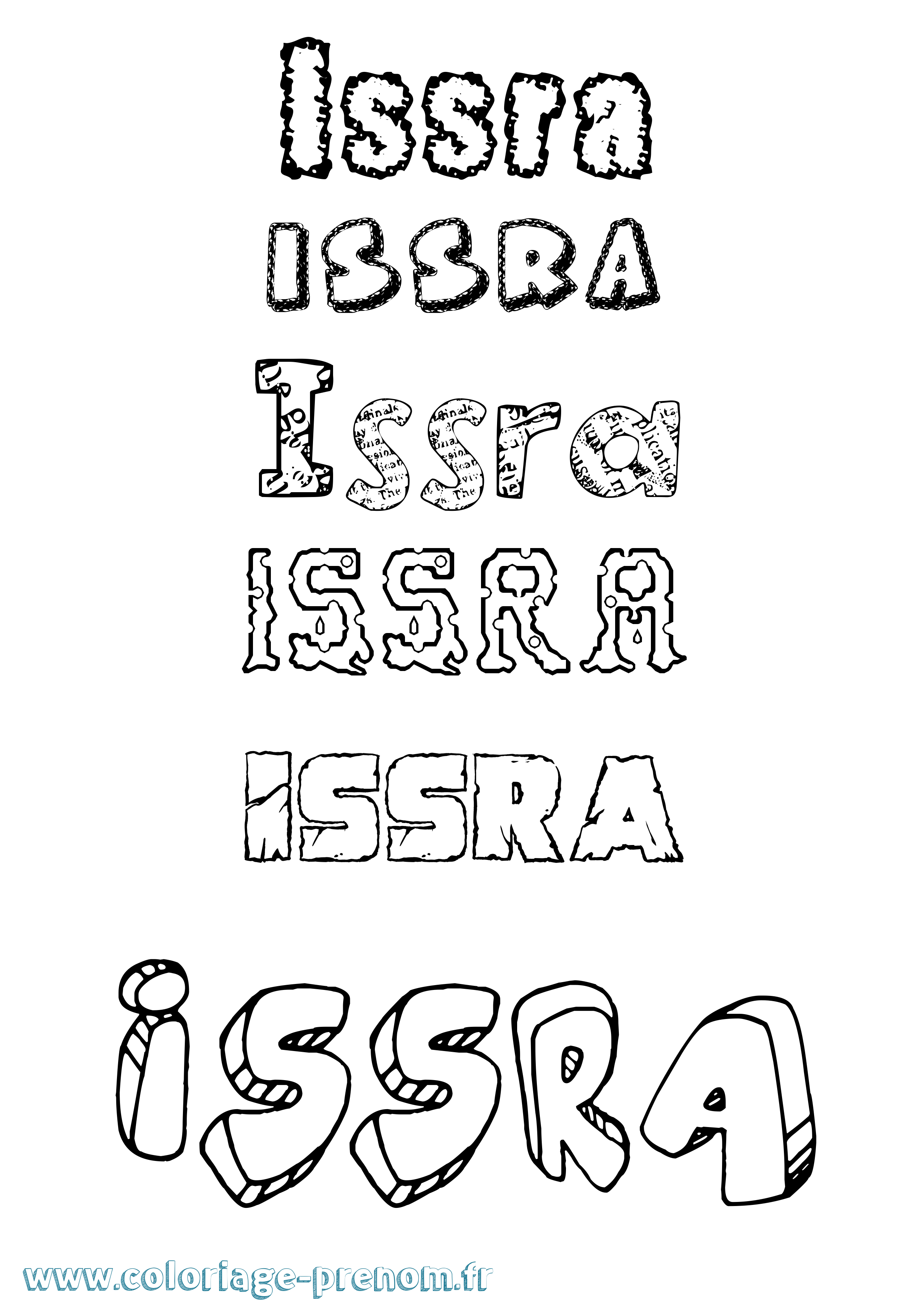 Coloriage Issra Destructuré Coloriage prénom Issra Destructuré