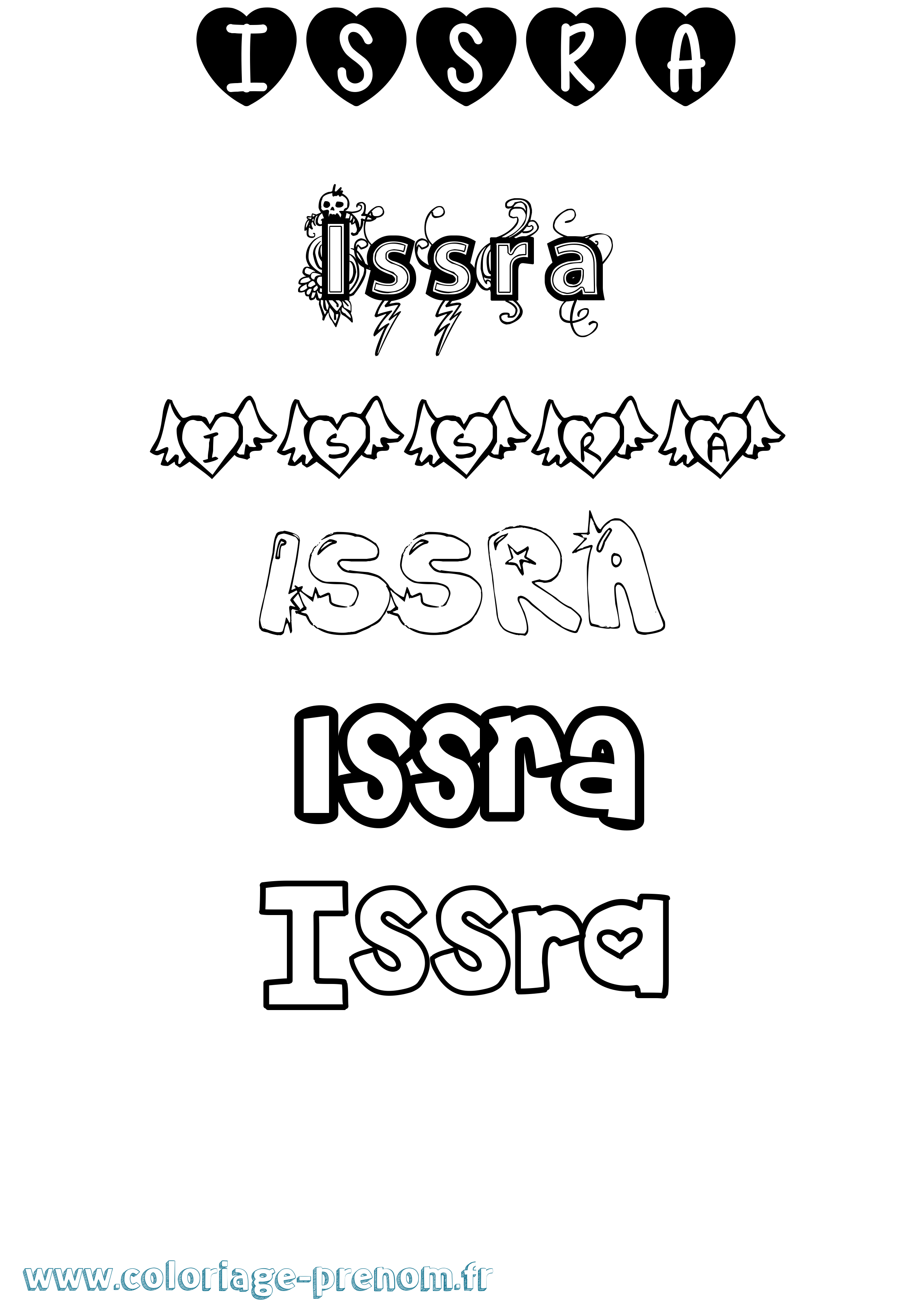 Coloriage Issra Girly Coloriage prénom Issra Girly