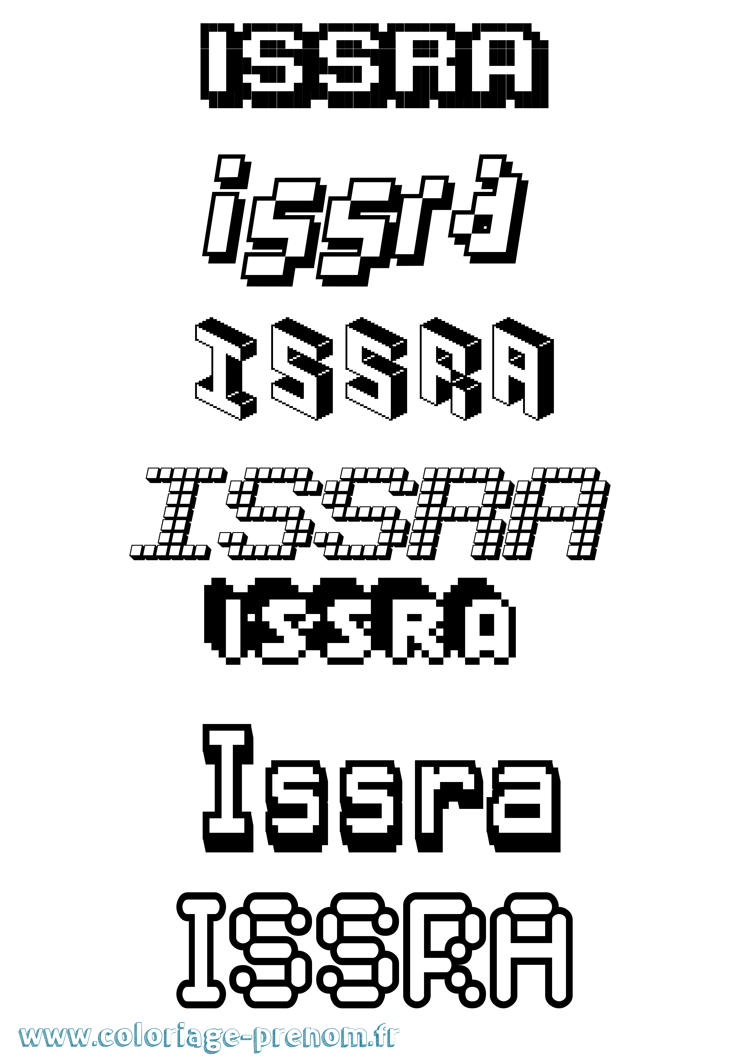 Coloriage Issra Pixel Coloriage prénom Issra Pixel