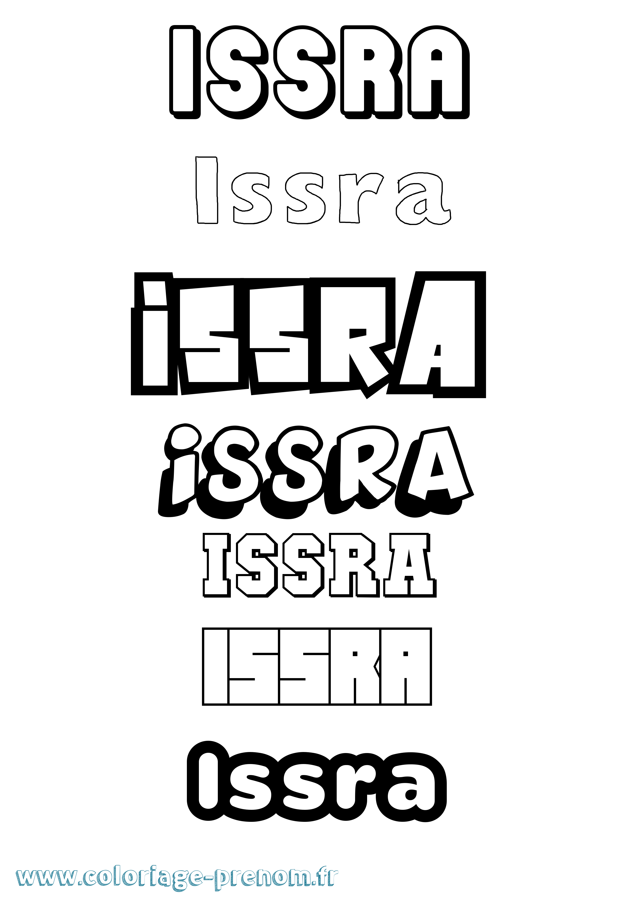 Coloriage Issra Simple Coloriage prénom Issra Simple