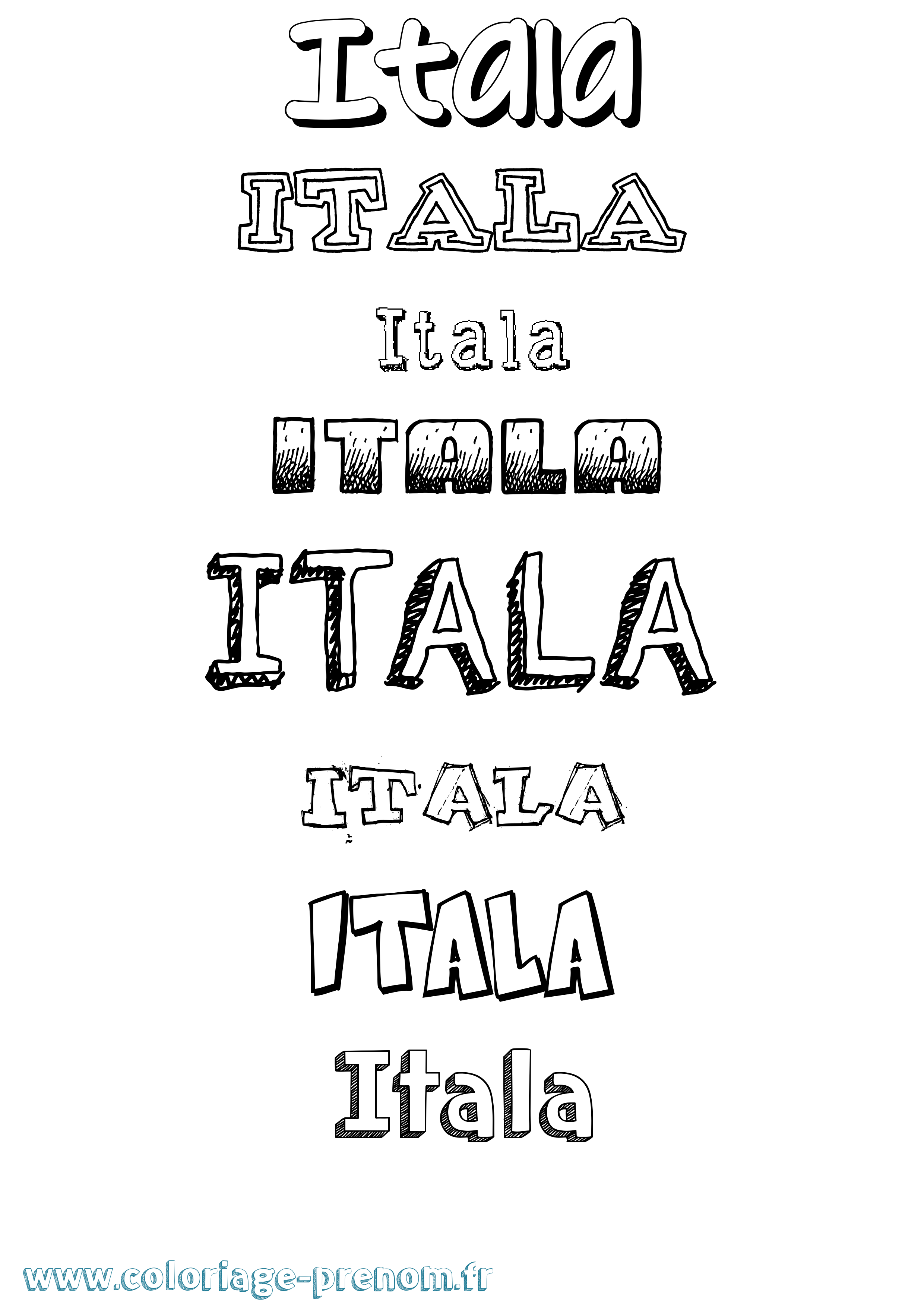 Coloriage Itala Dessiné Coloriage prénom Itala Dessiné