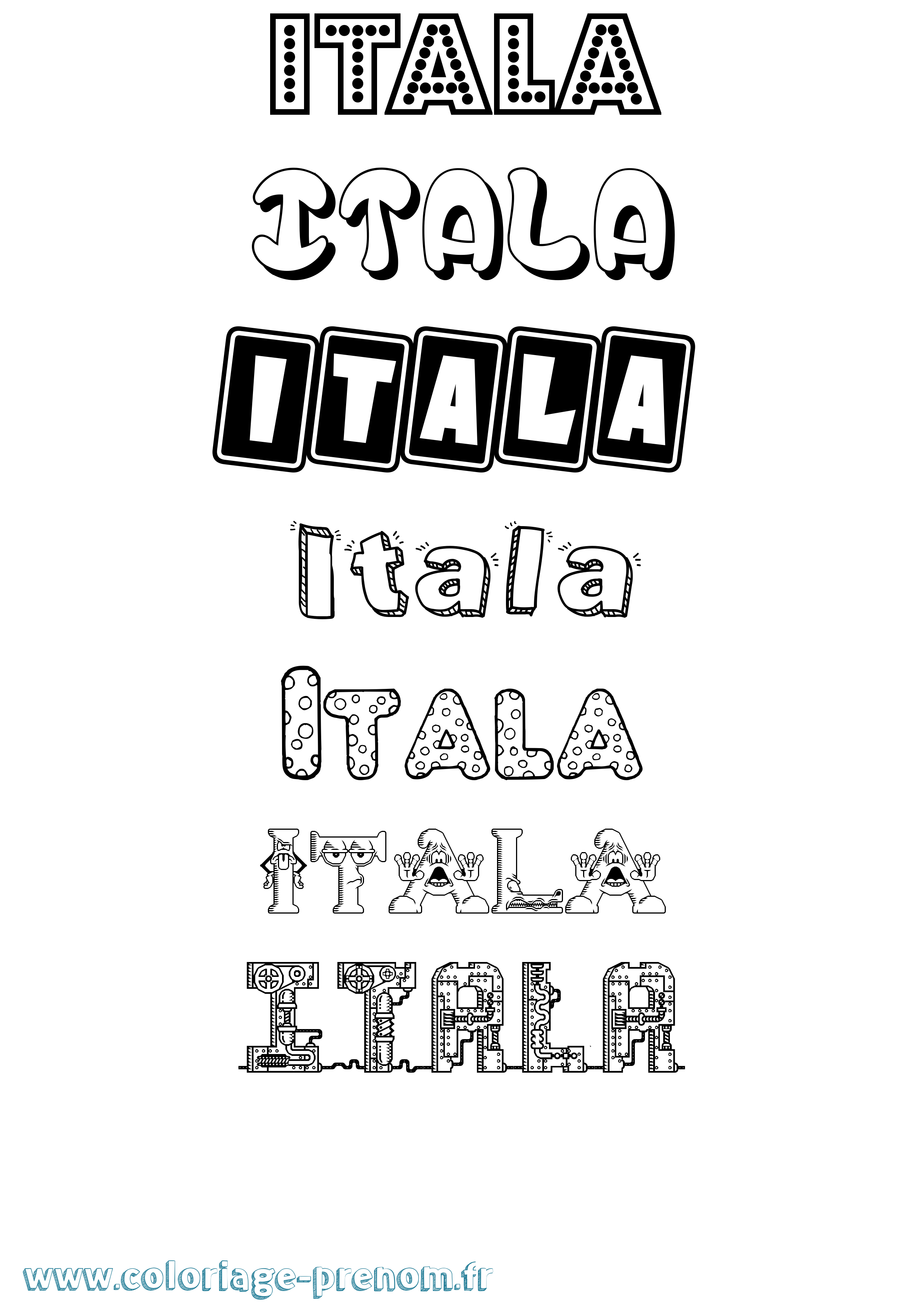 Coloriage Itala Fun Coloriage prénom Itala Fun