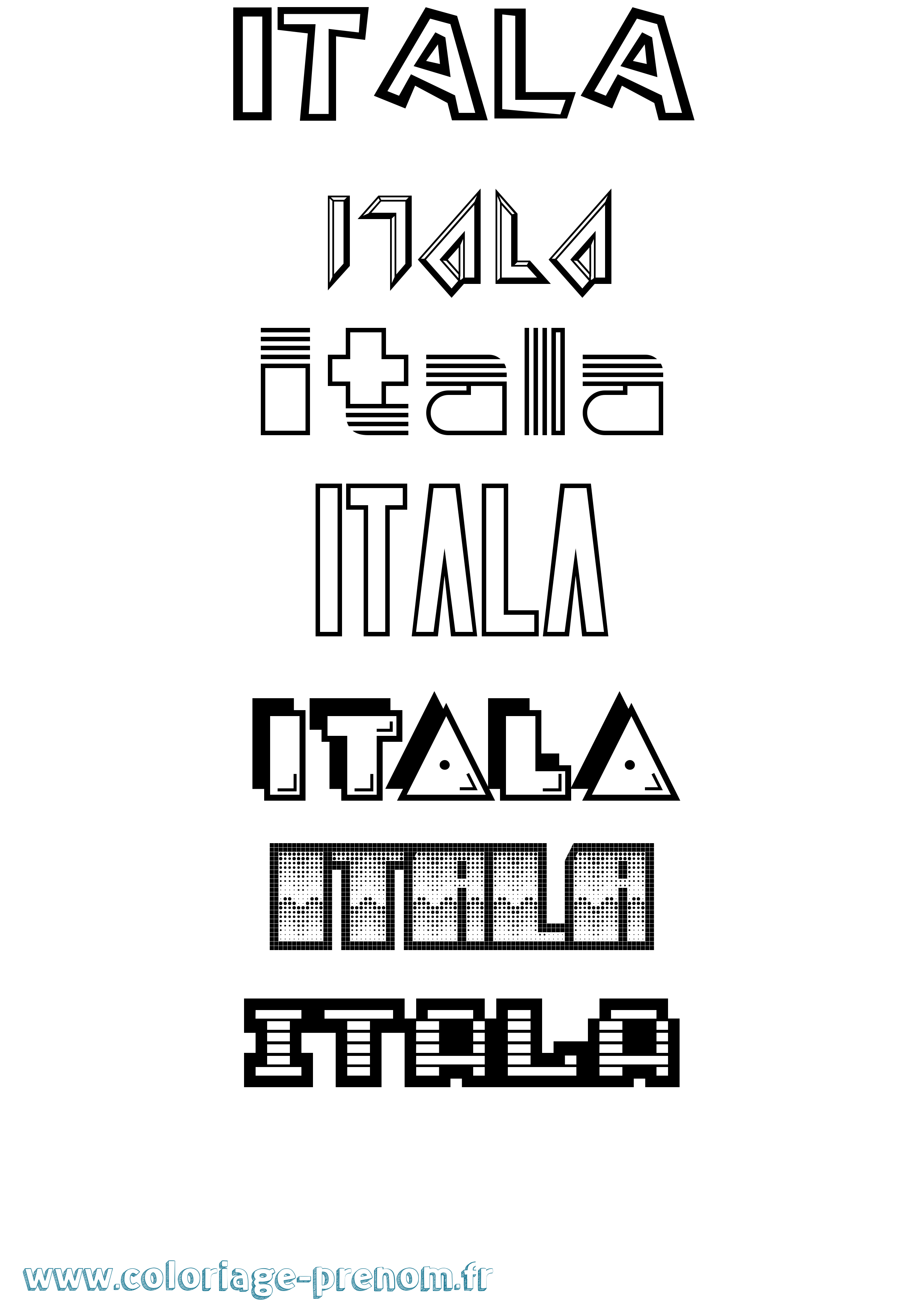Coloriage Itala Jeux Vidéos Coloriage prénom Itala Jeux Vidéos
