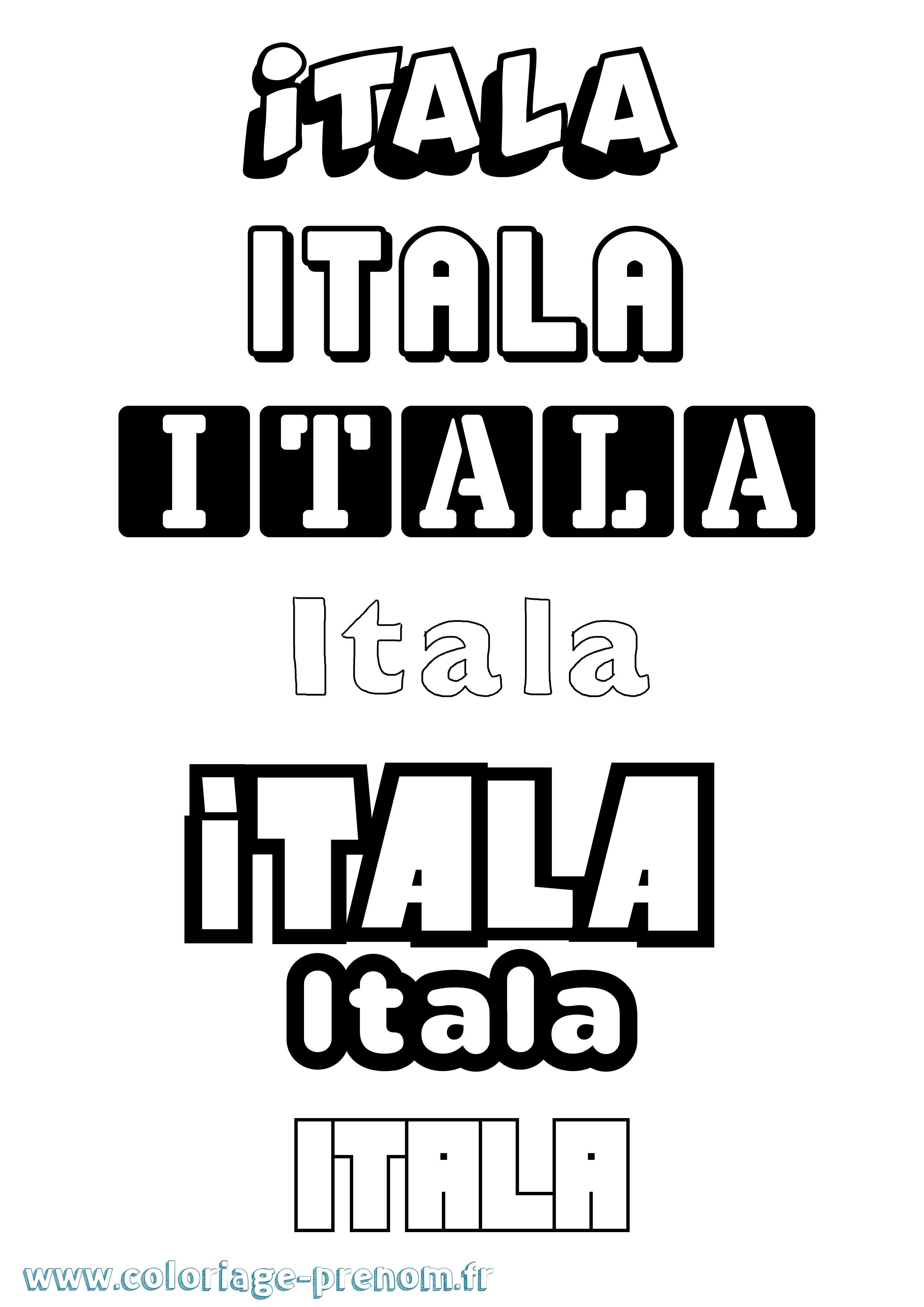 Coloriage Itala Simple Coloriage prénom Itala Simple