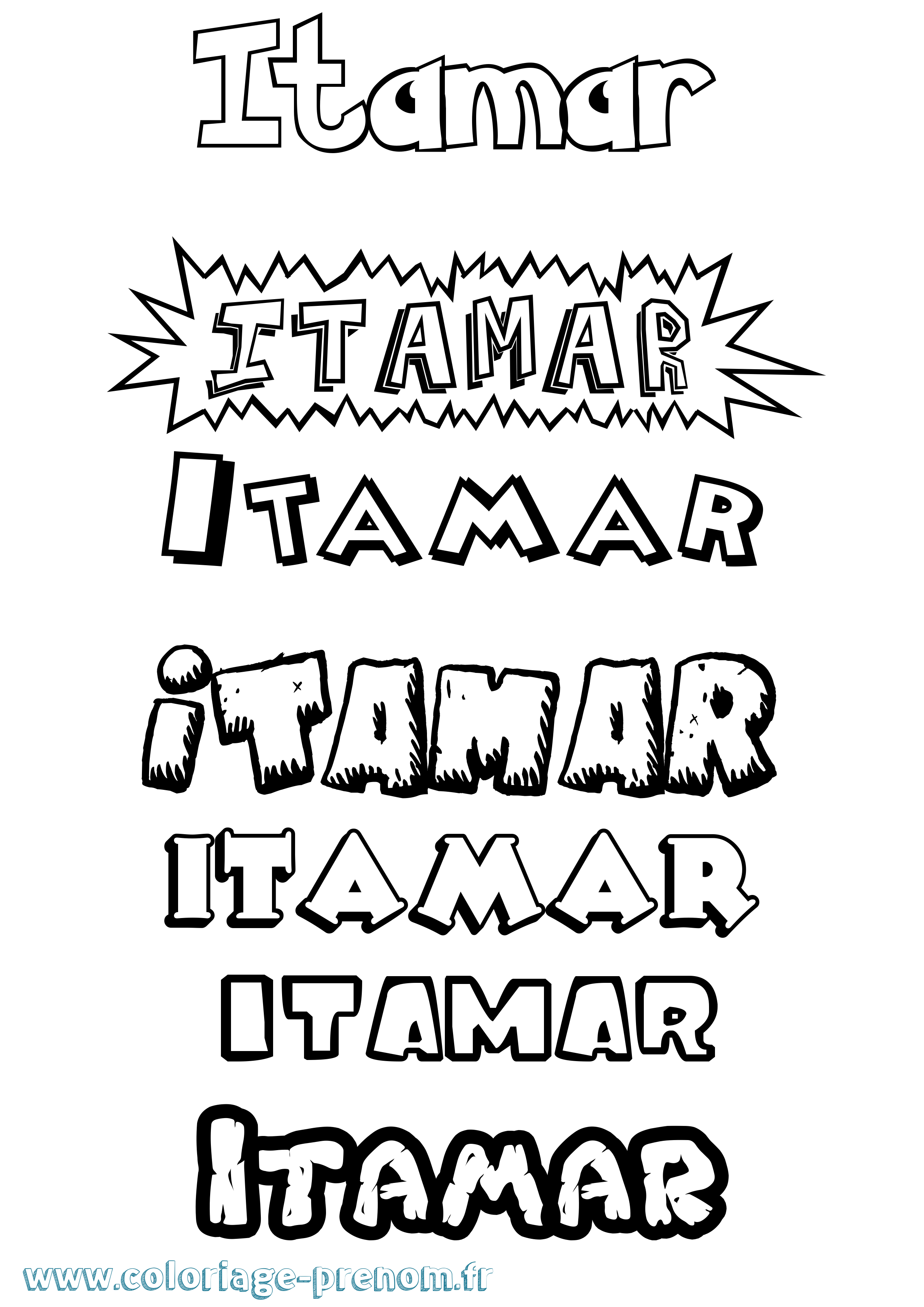 Coloriage Itamar Dessin Animé Coloriage prénom Itamar Dessin Animé