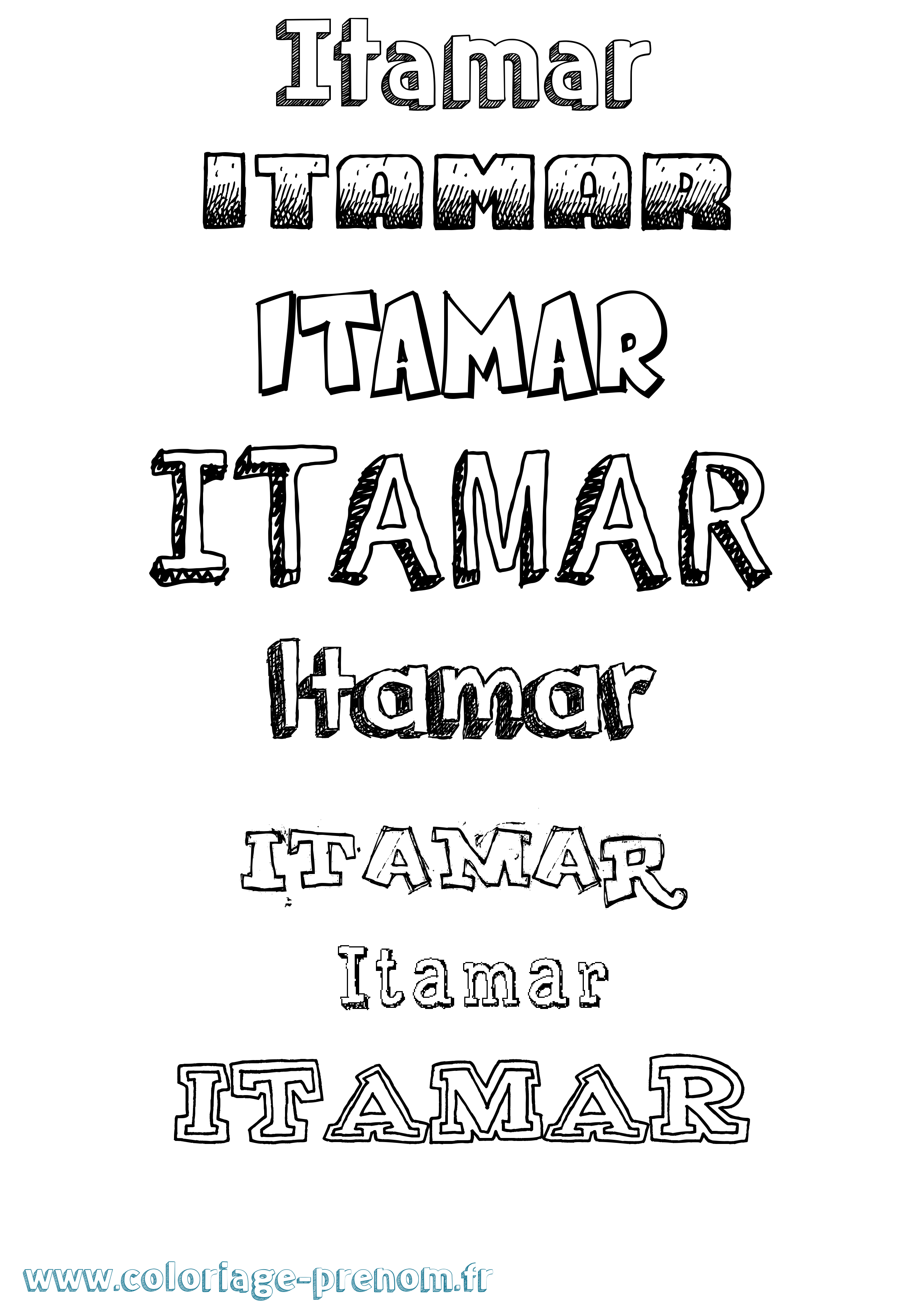 Coloriage Itamar Dessiné Coloriage prénom Itamar Dessiné