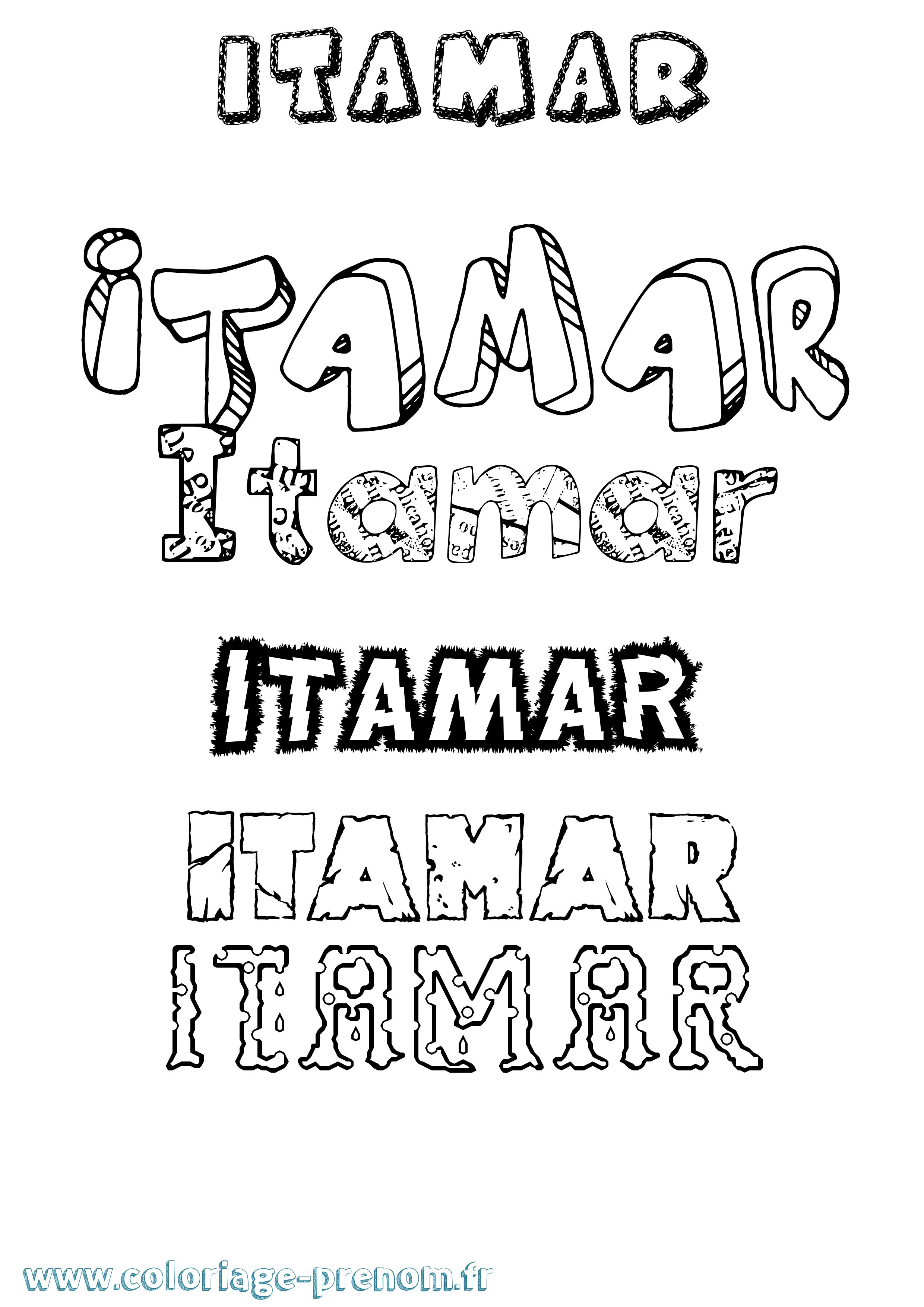 Coloriage Itamar Destructuré Coloriage prénom Itamar Destructuré