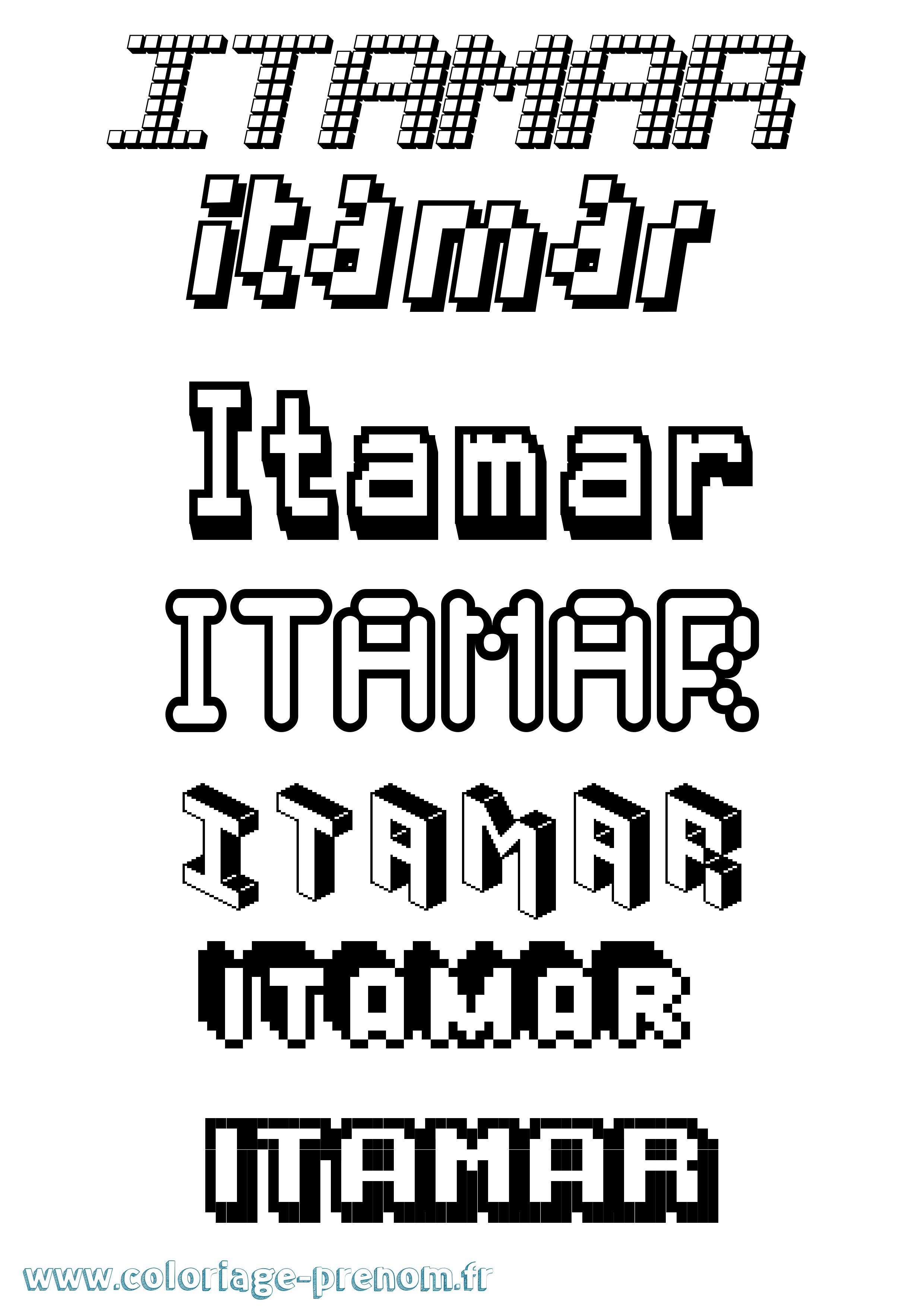 Coloriage Itamar Pixel Coloriage prénom Itamar Pixel