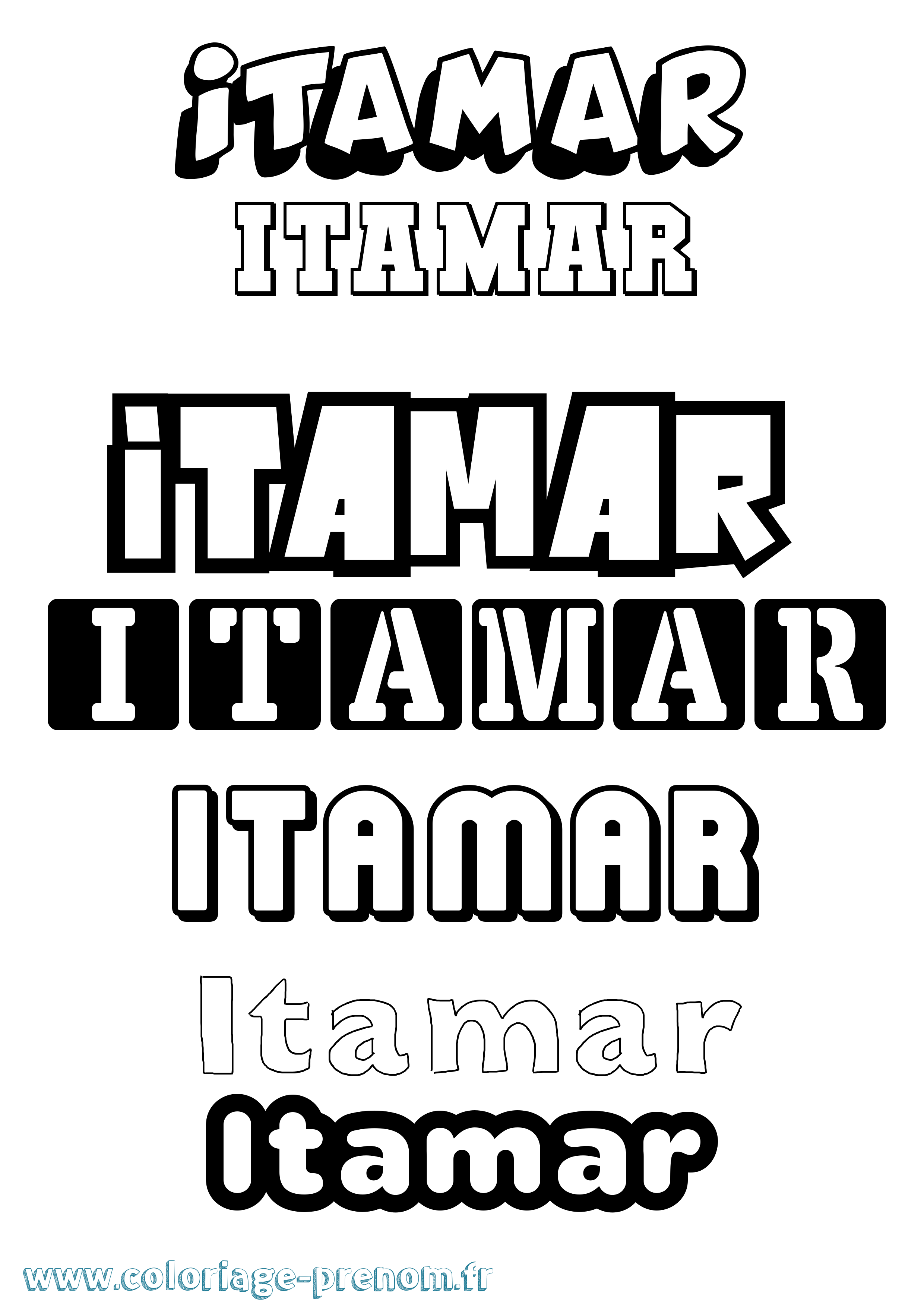 Coloriage Itamar Simple Coloriage prénom Itamar Simple