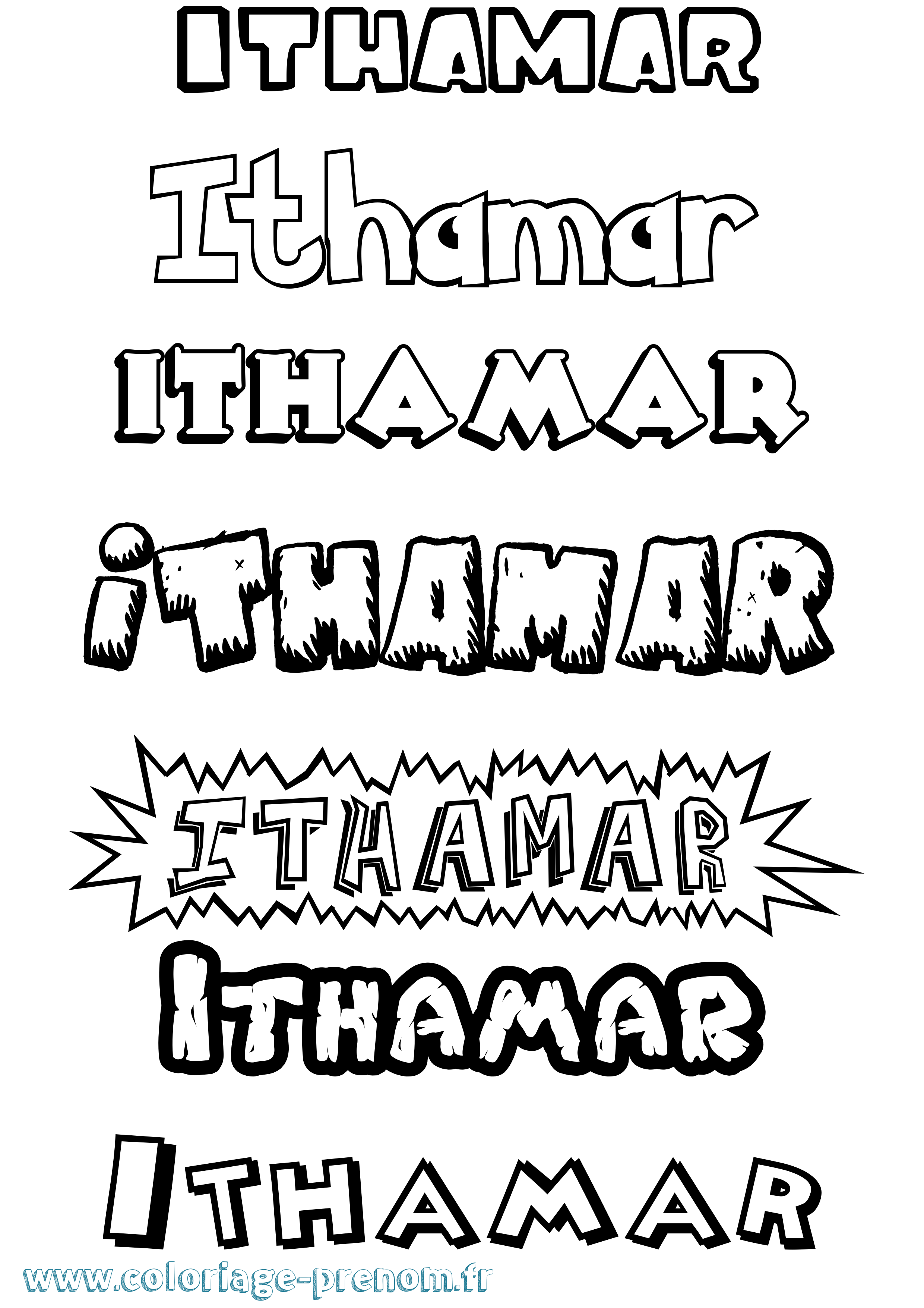 Coloriage Ithamar Dessin Animé Coloriage prénom Ithamar Dessin Animé