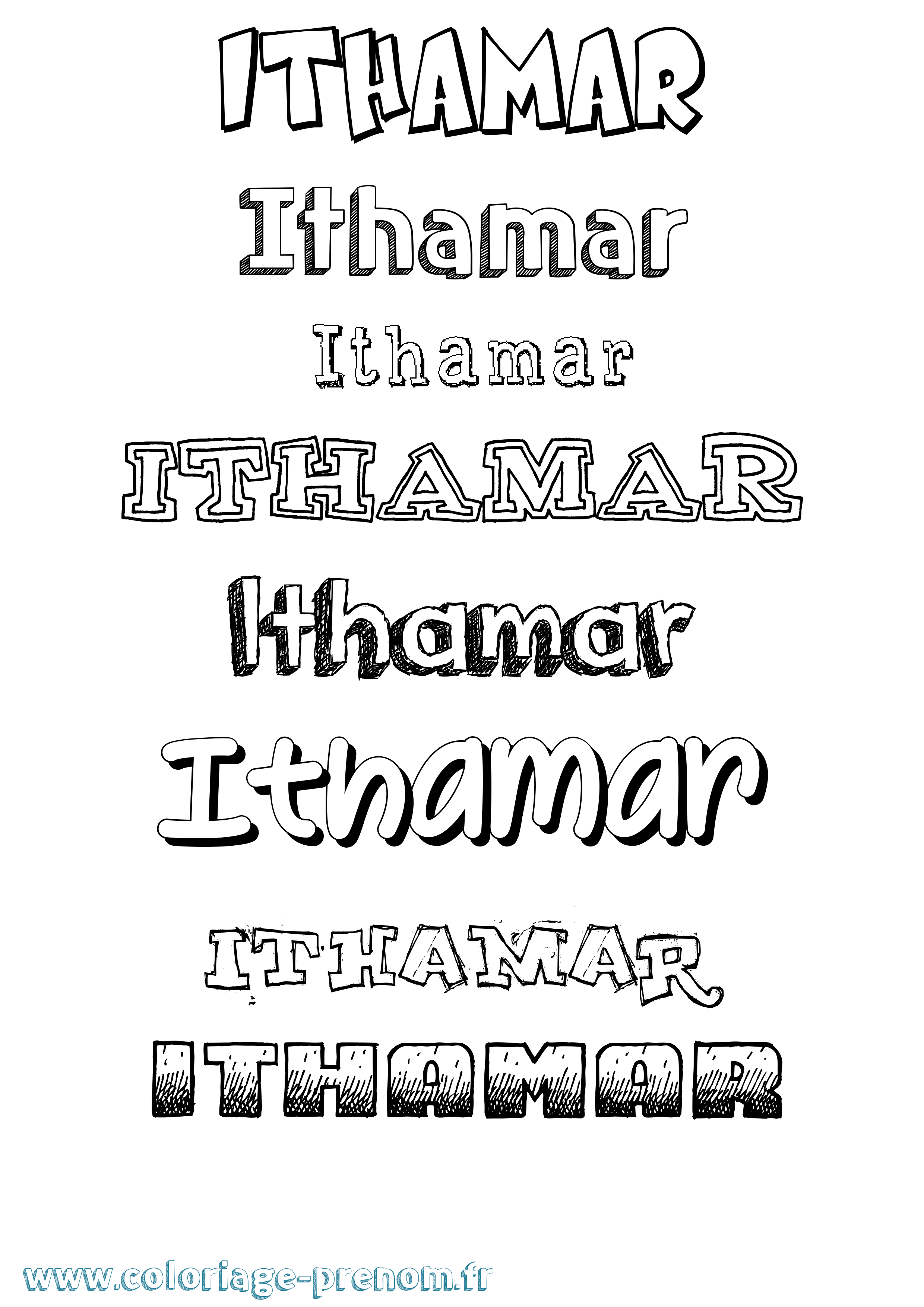 Coloriage Ithamar Dessiné Coloriage prénom Ithamar Dessiné