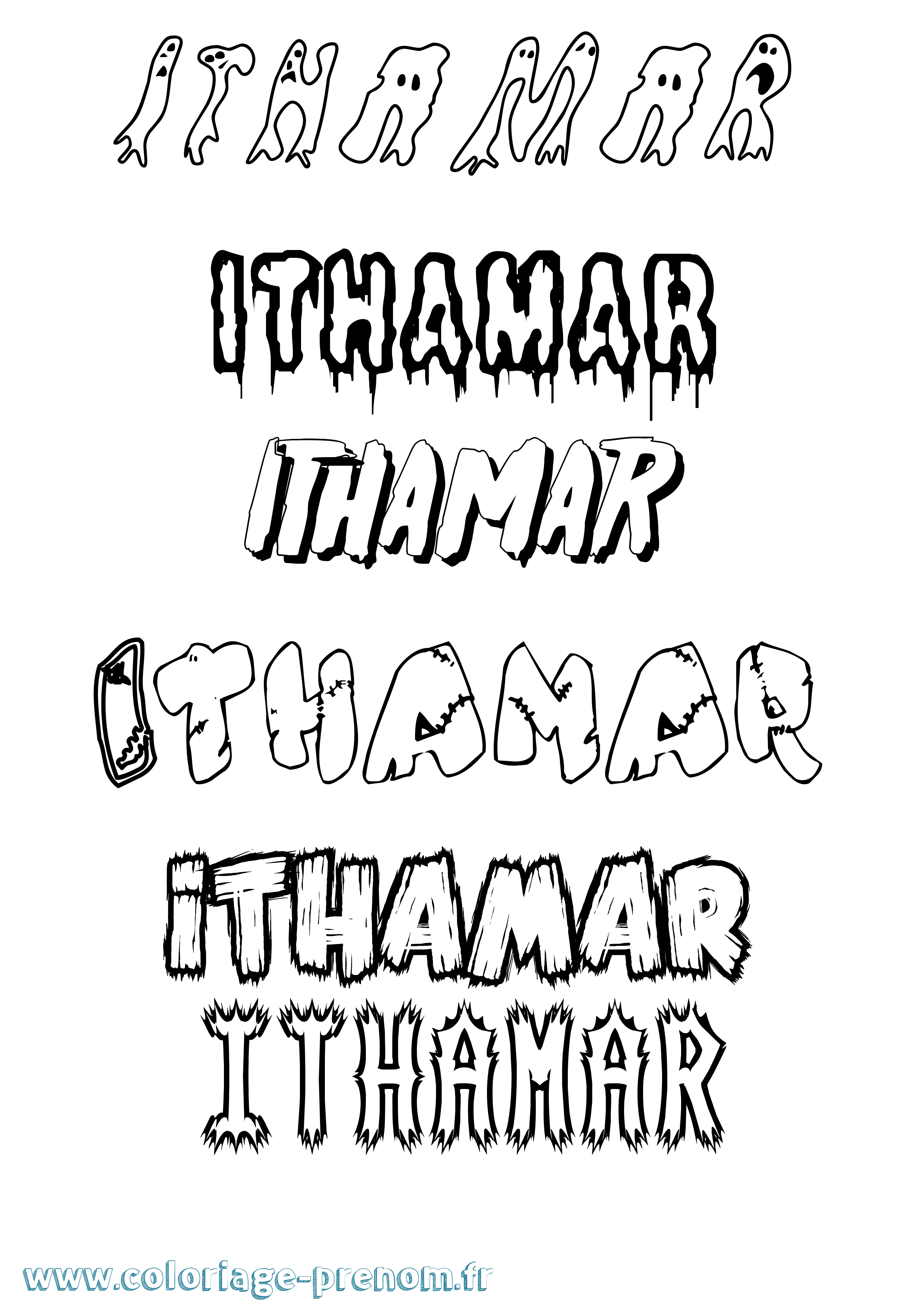 Coloriage Ithamar Frisson Coloriage prénom Ithamar Frisson