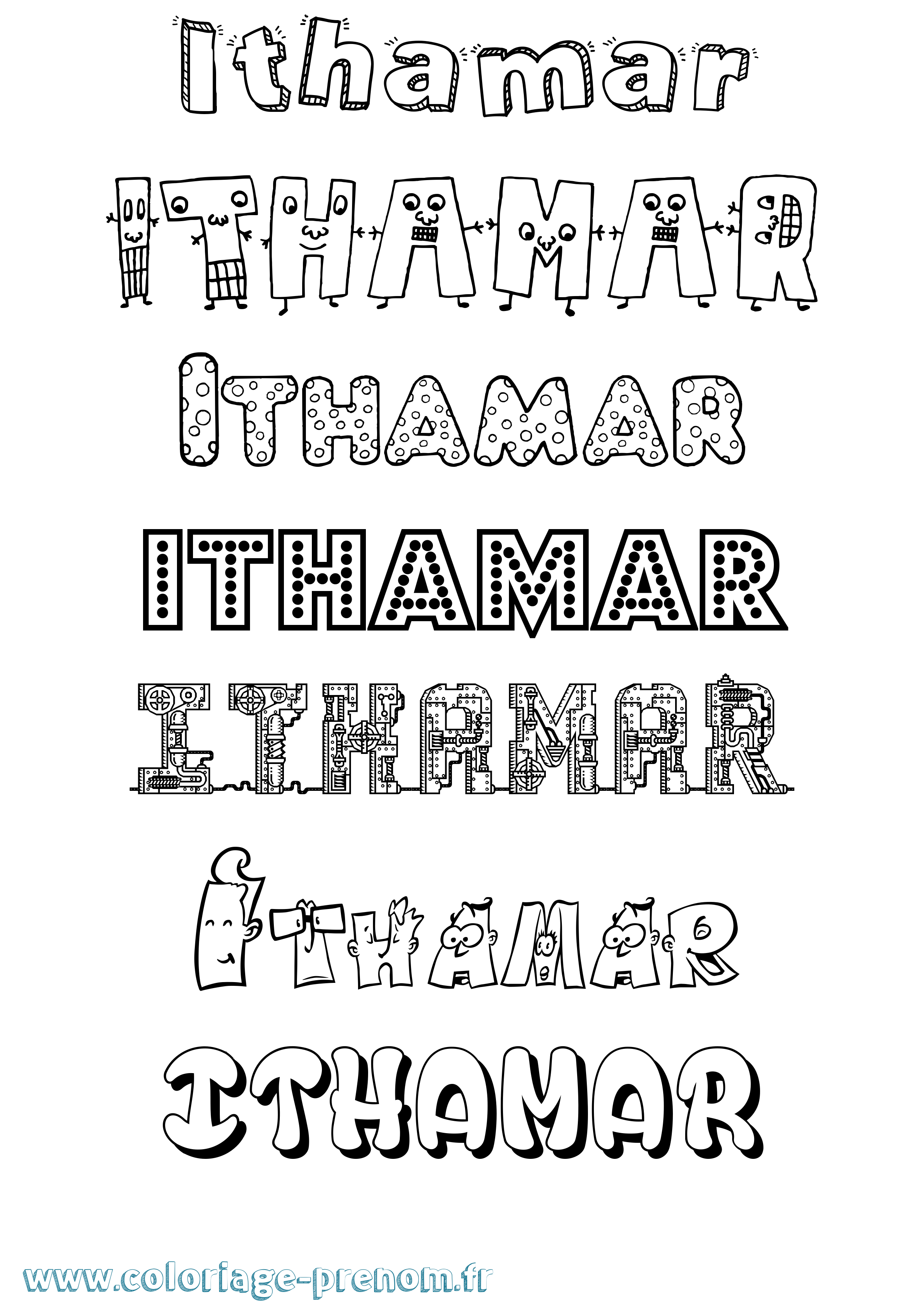 Coloriage Ithamar Fun Coloriage prénom Ithamar Fun