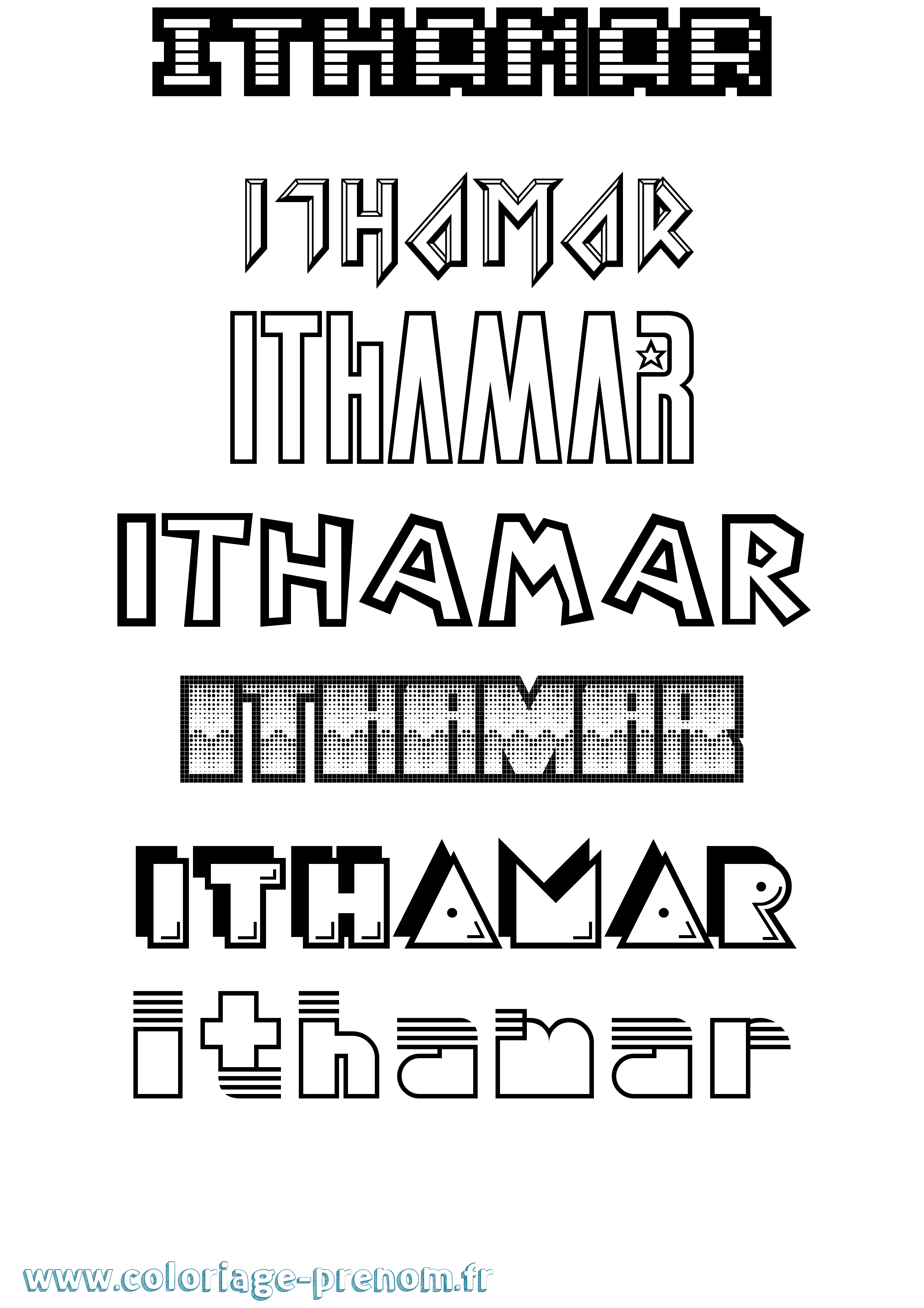 Coloriage Ithamar Jeux Vidéos Coloriage prénom Ithamar Jeux Vidéos