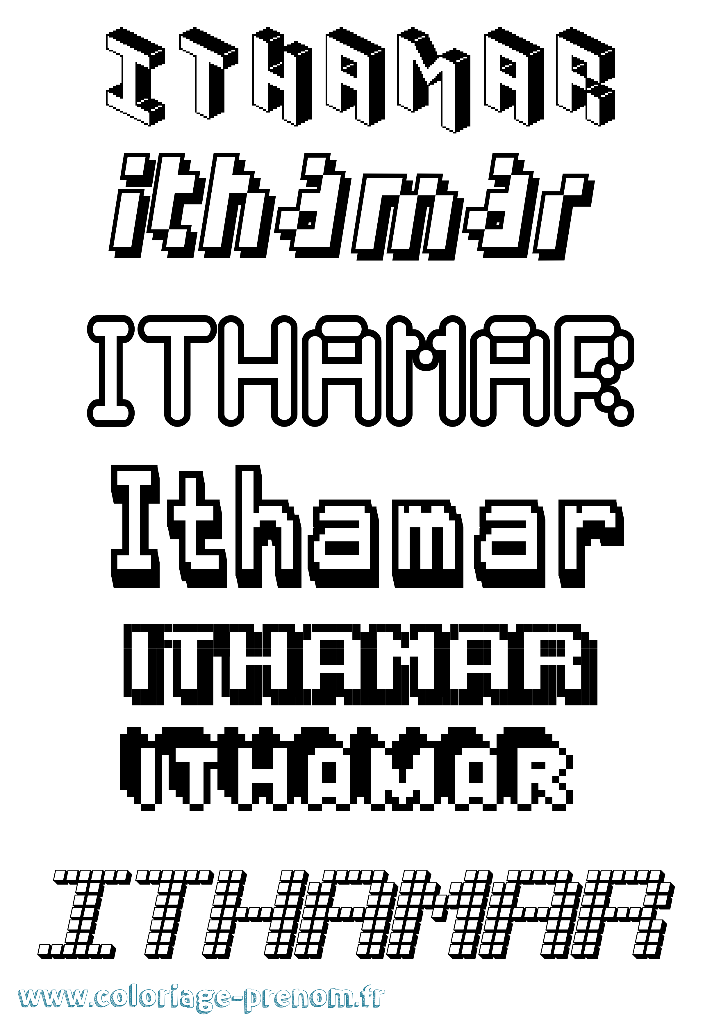 Coloriage Ithamar Pixel Coloriage prénom Ithamar Pixel