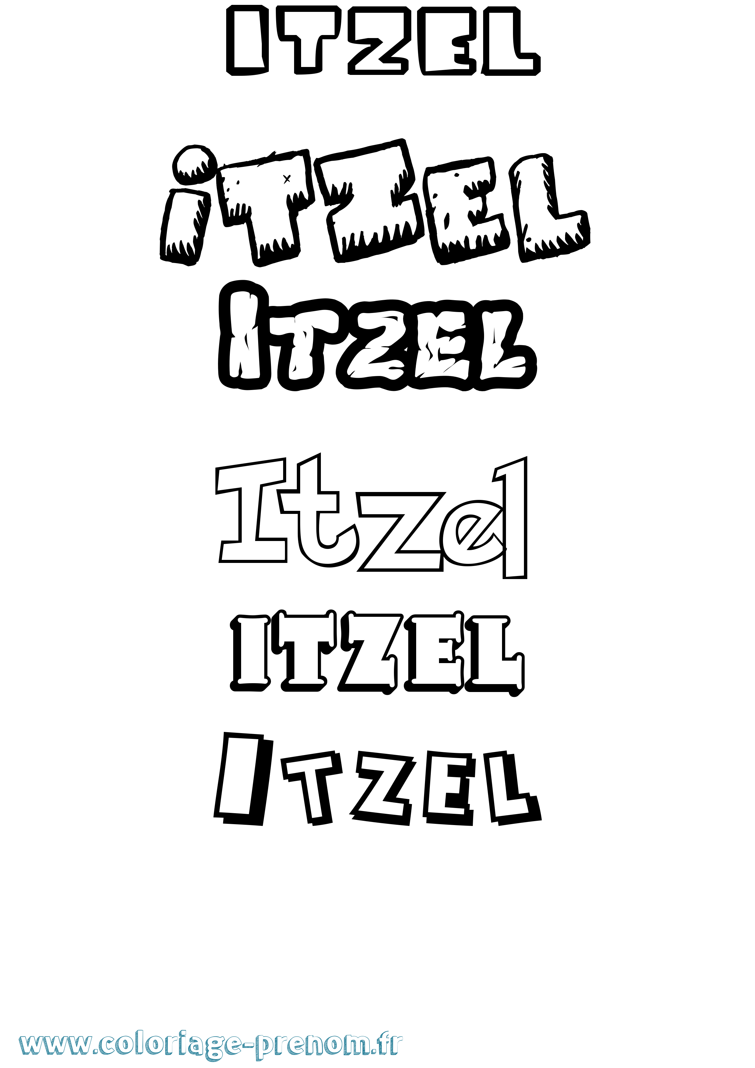 Coloriage Itzel Dessin Animé Coloriage prénom Itzel Dessin Animé