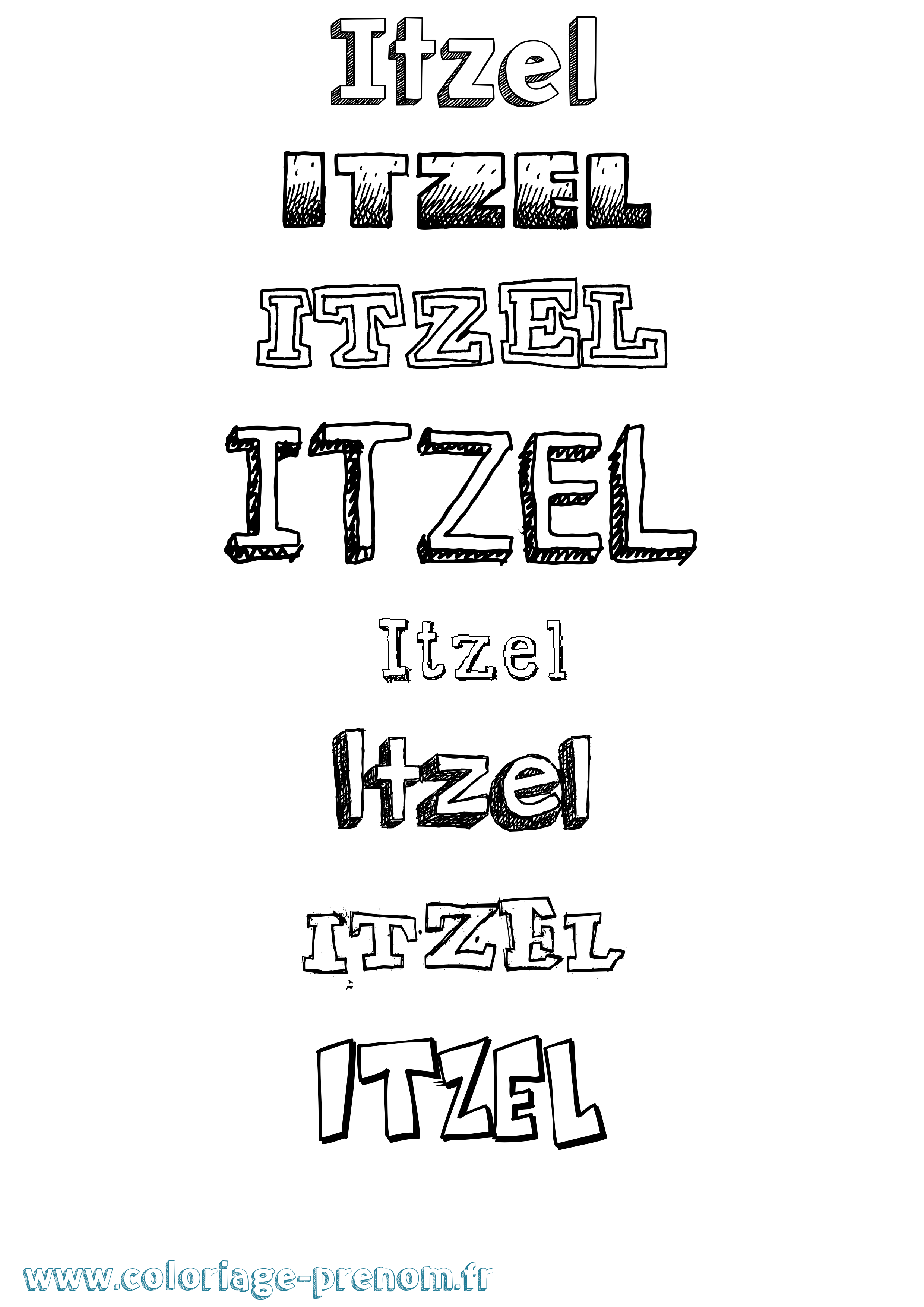 Coloriage Itzel Dessiné Coloriage prénom Itzel Dessiné