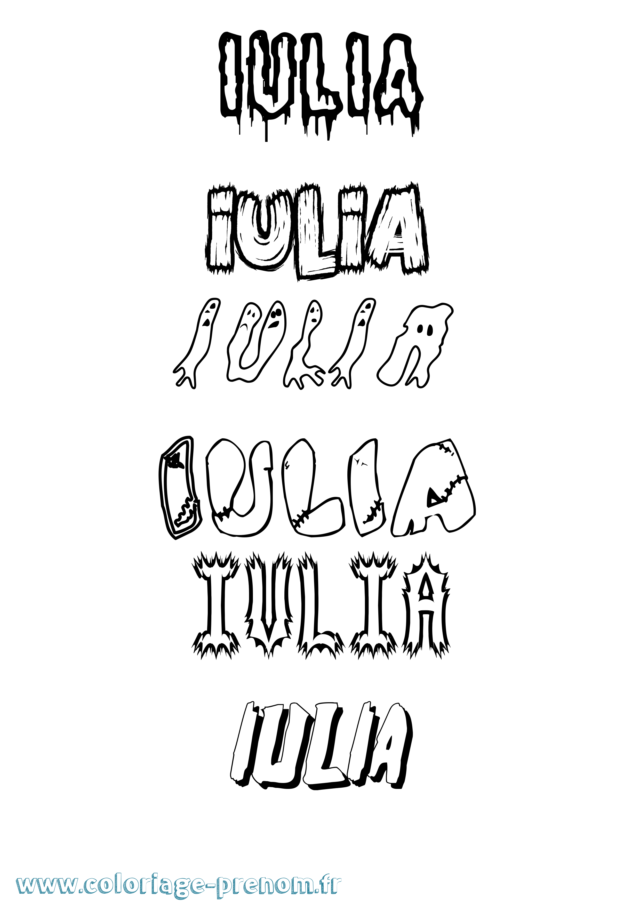 Coloriage Iulia Frisson Coloriage prénom Iulia Frisson