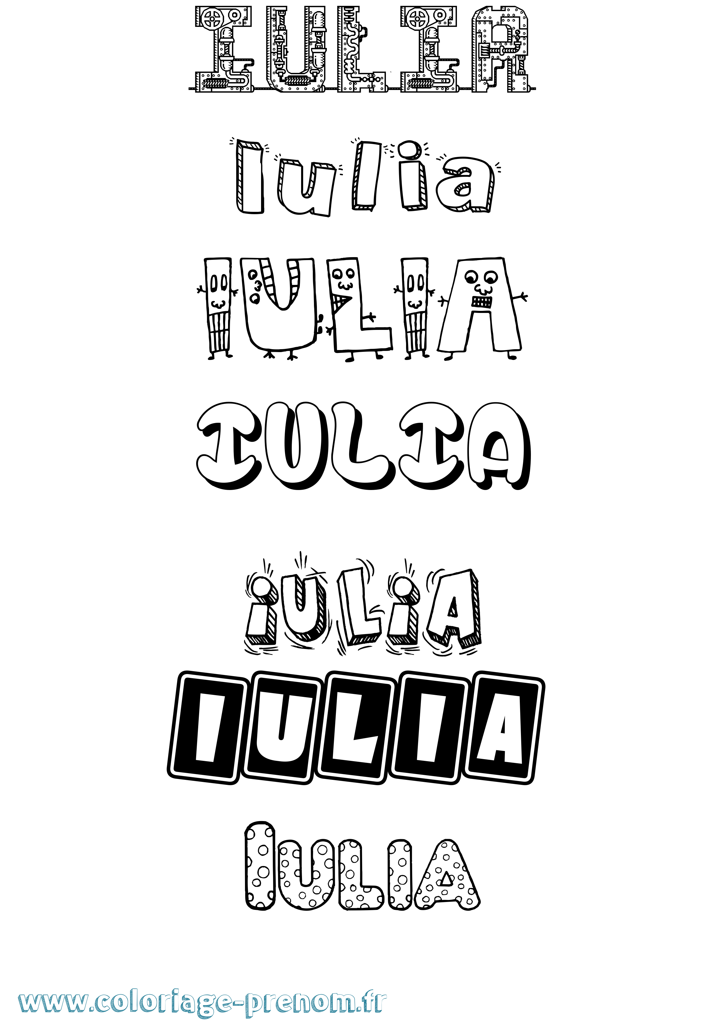 Coloriage Iulia Fun Coloriage prénom Iulia Fun