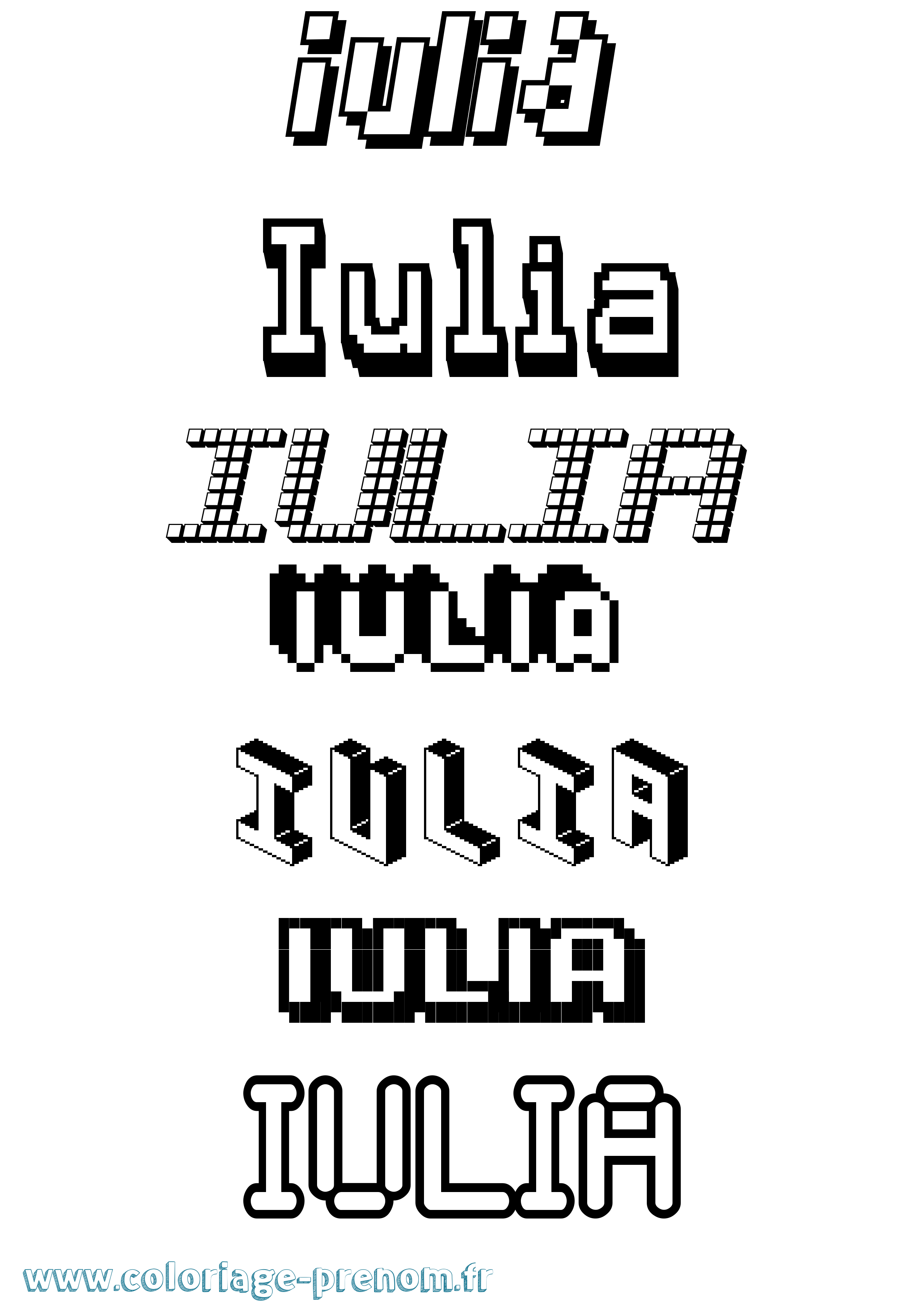 Coloriage Iulia Pixel Coloriage prénom Iulia Pixel
