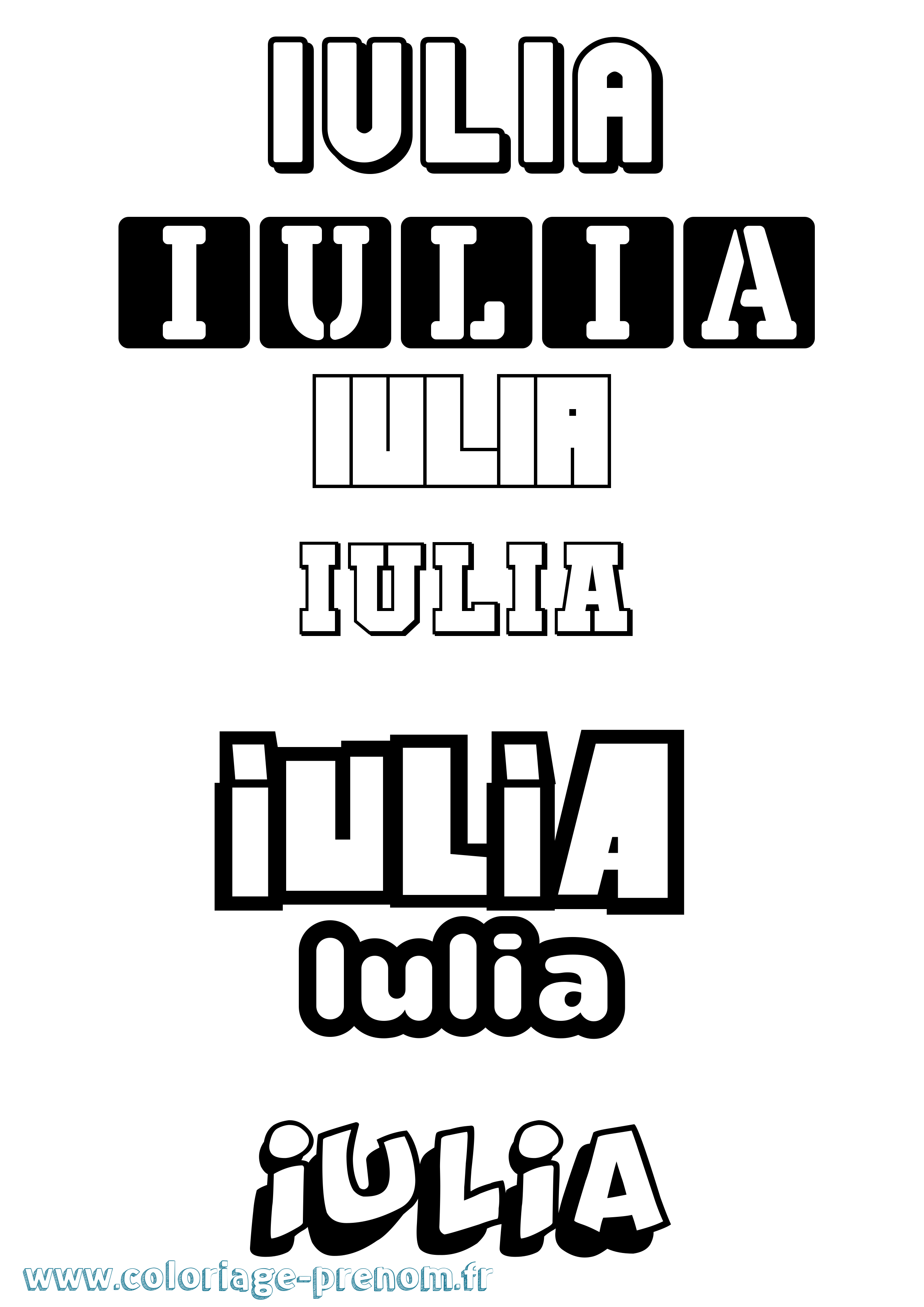Coloriage Iulia Simple Coloriage prénom Iulia Simple