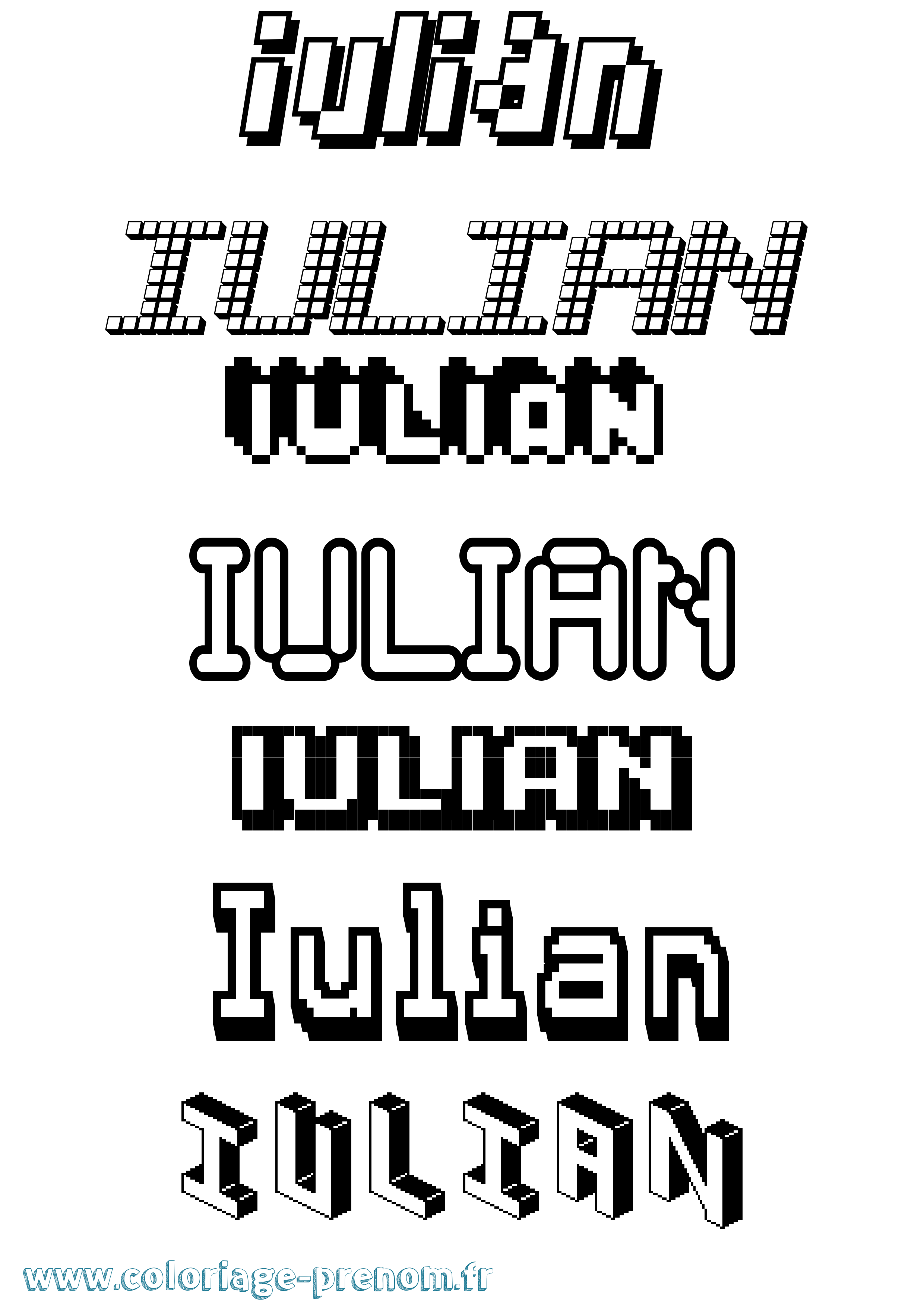 Coloriage Iulian Pixel Coloriage prénom Iulian Pixel