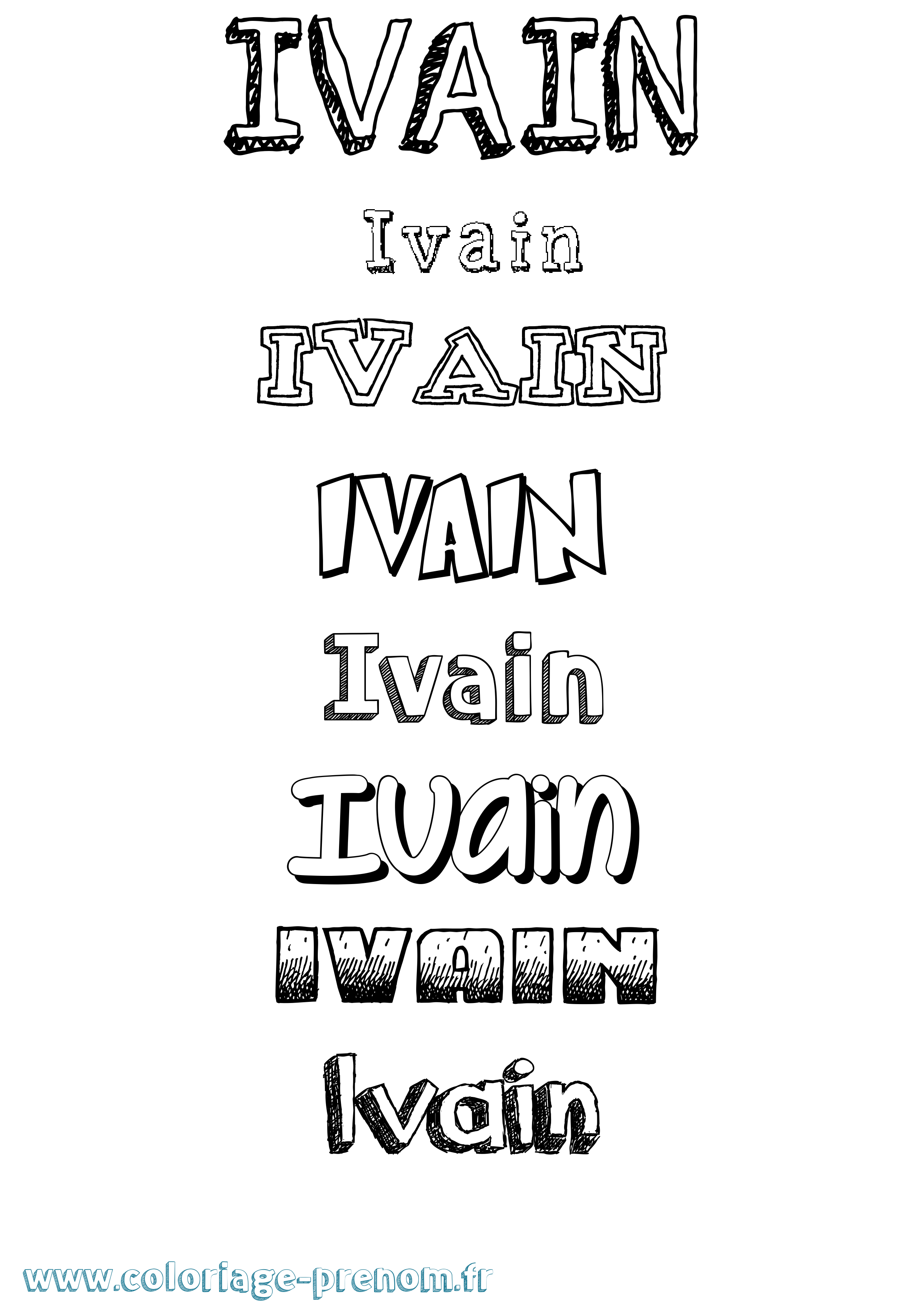 Coloriage Ivain Dessiné Coloriage prénom Ivain Dessiné