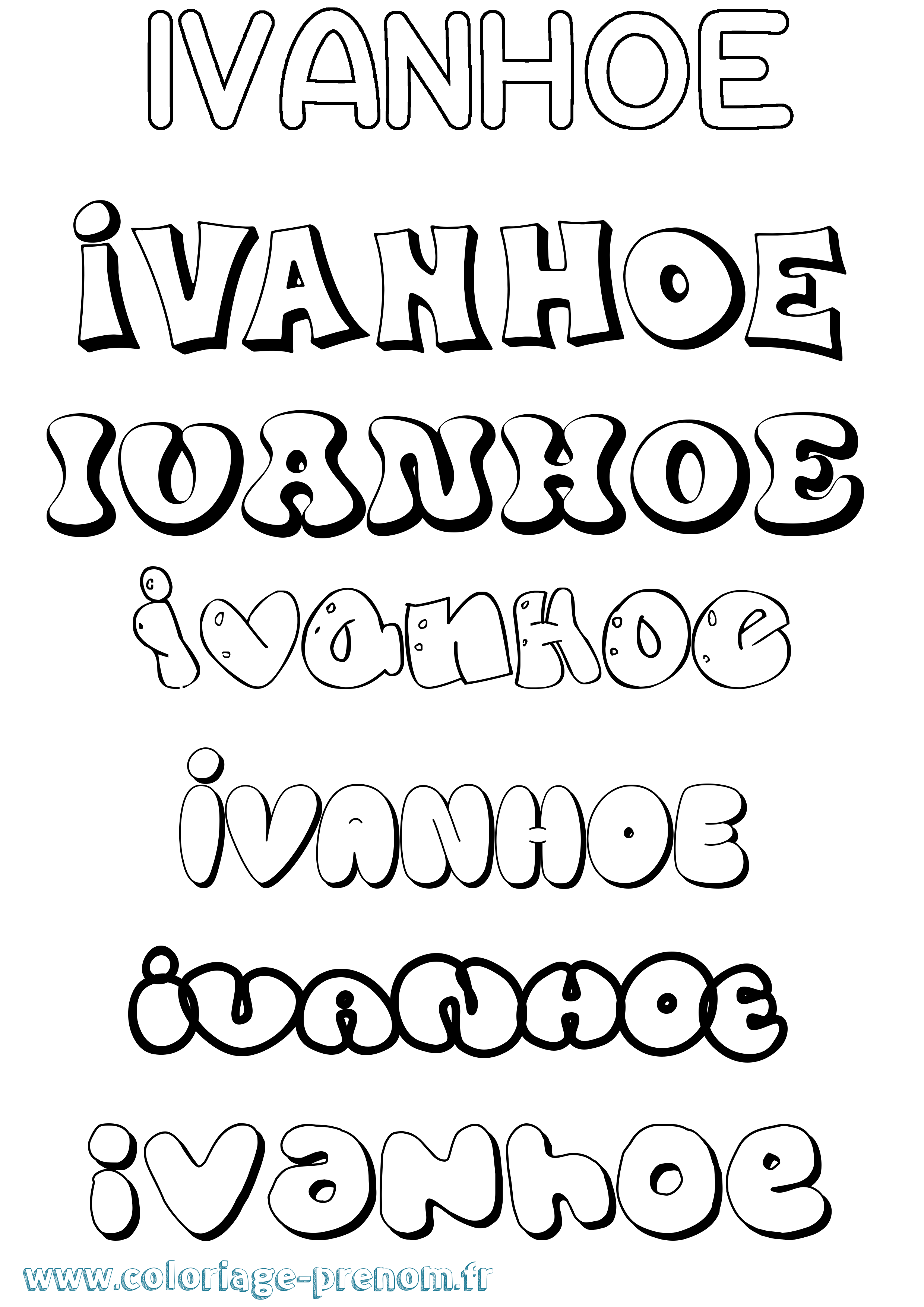 Coloriage Ivanhoe Bubble Coloriage prénom Ivanhoe Bubble