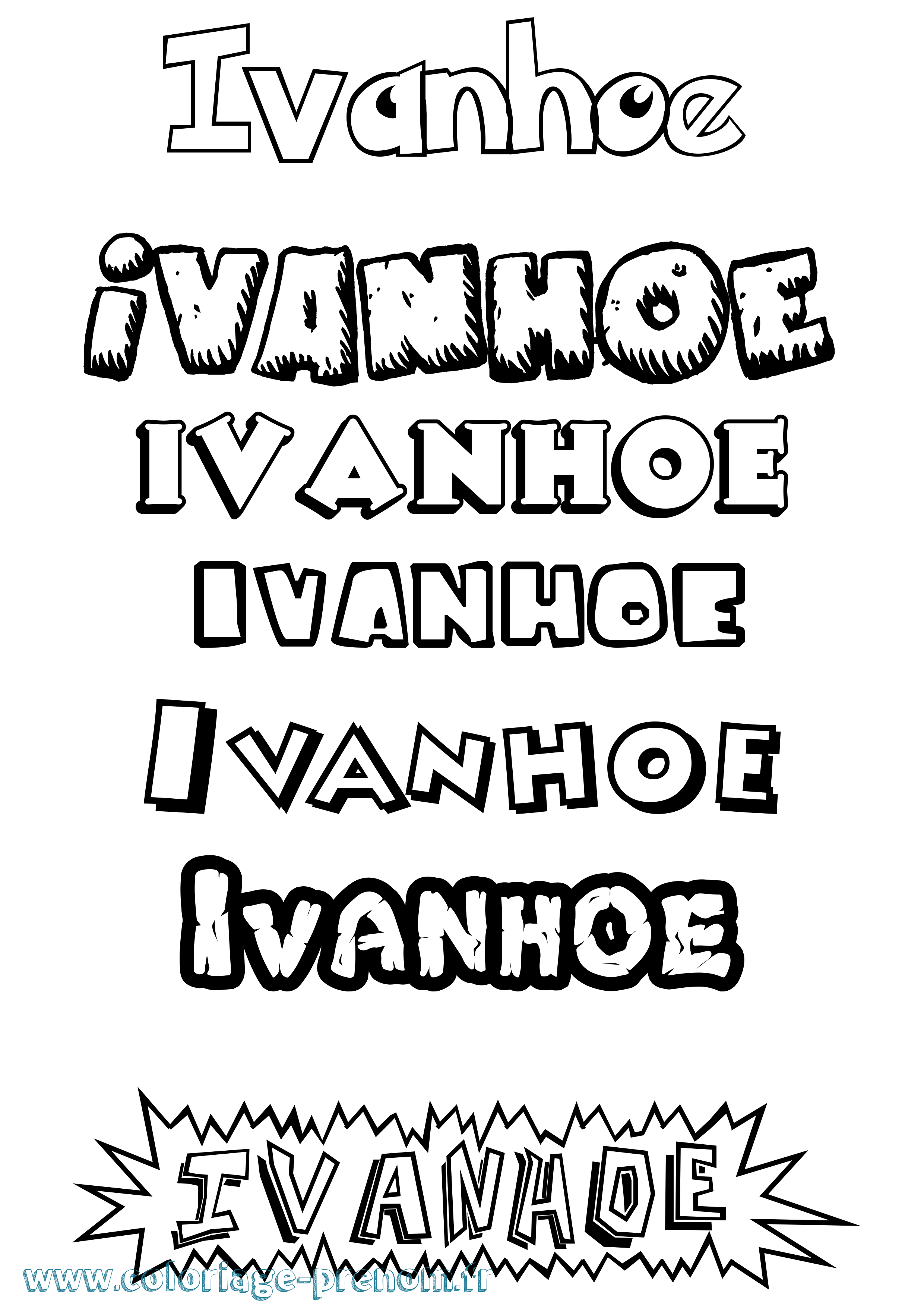 Coloriage Ivanhoe Dessin Animé Coloriage prénom Ivanhoe Dessin Animé