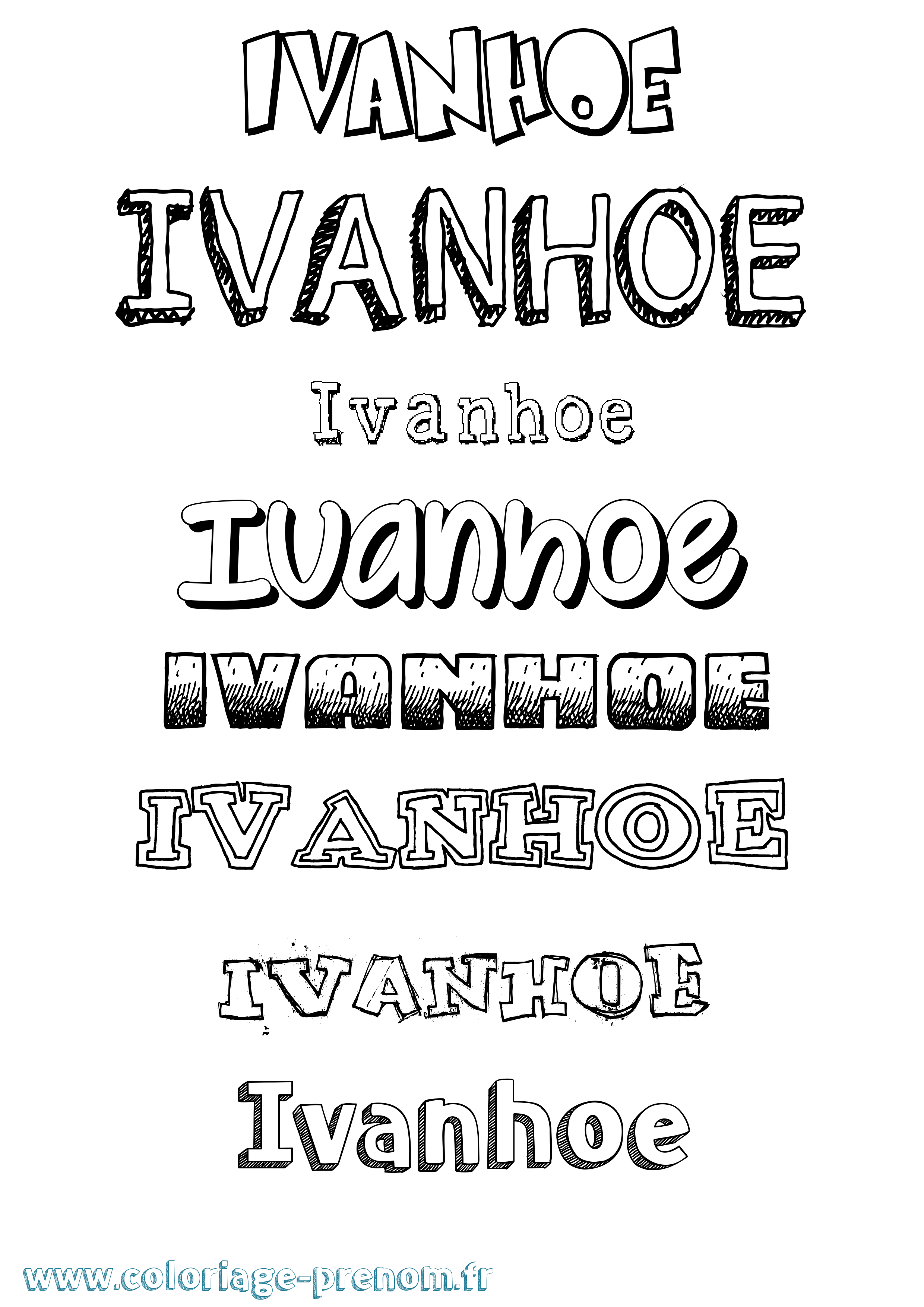 Coloriage Ivanhoe Dessiné Coloriage prénom Ivanhoe Dessiné