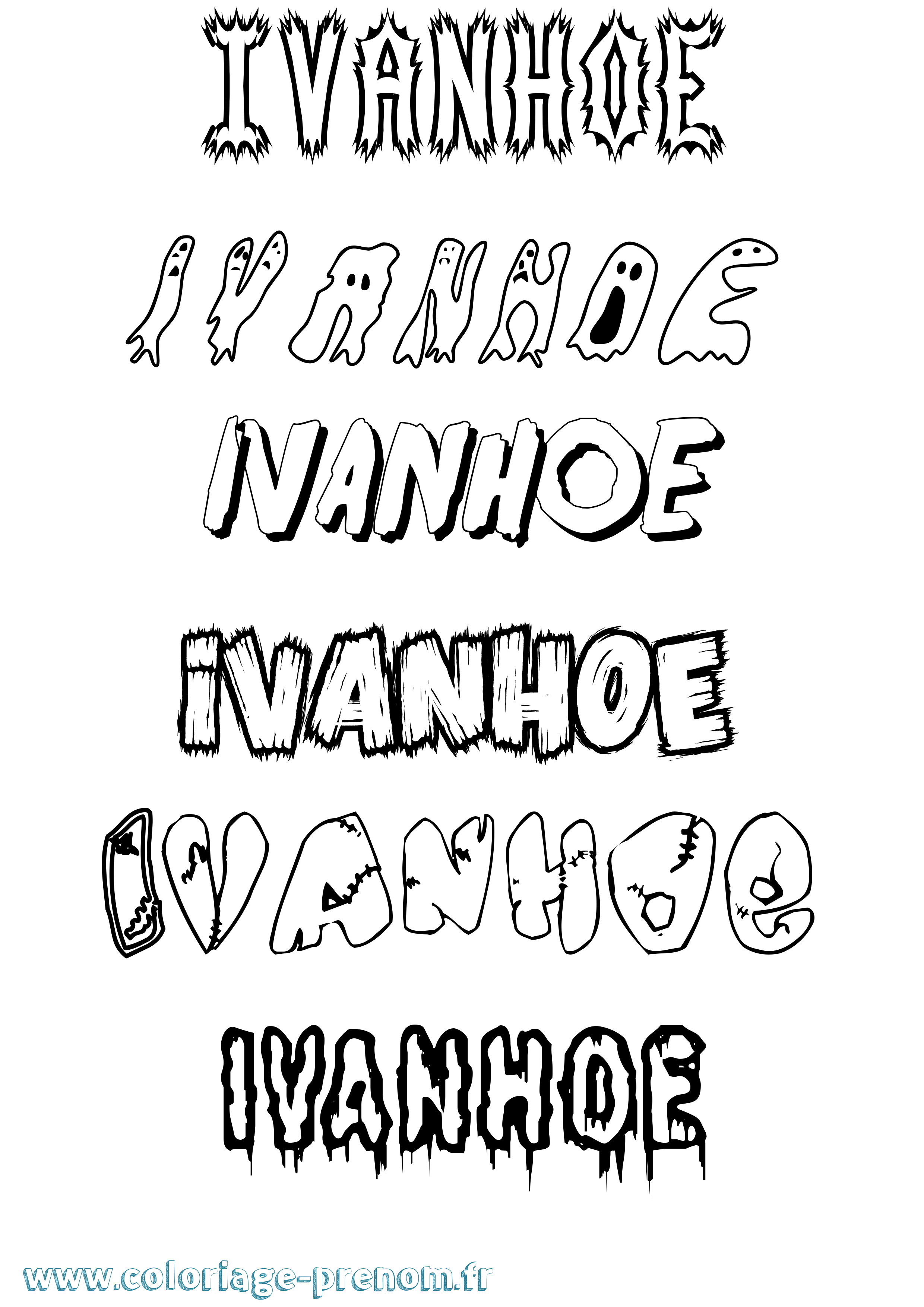 Coloriage Ivanhoe Frisson Coloriage prénom Ivanhoe Frisson